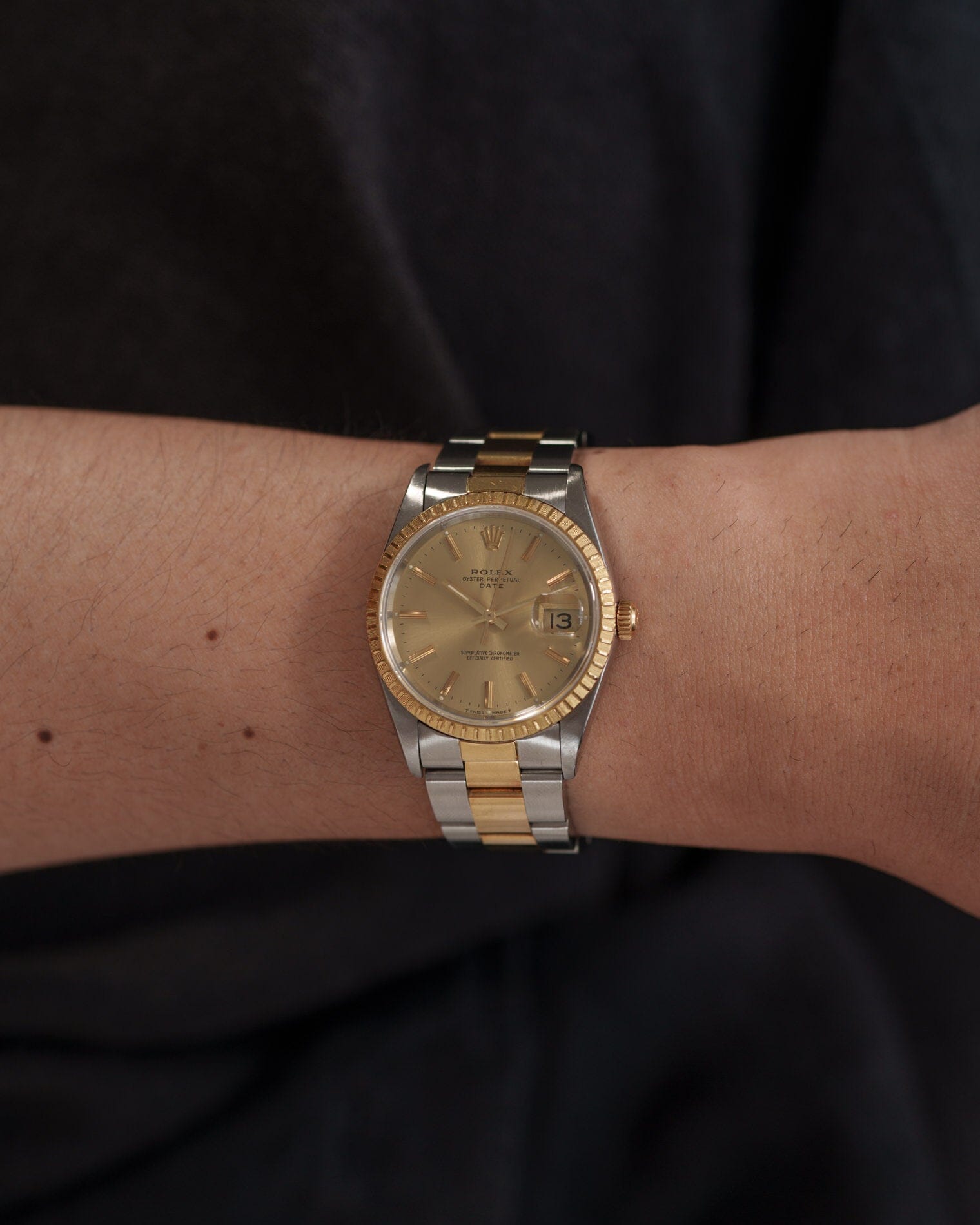 ロレックス オイスターパーペチュアルデイト 15203 SSxYG 箱保証書付き Watch ROLEX