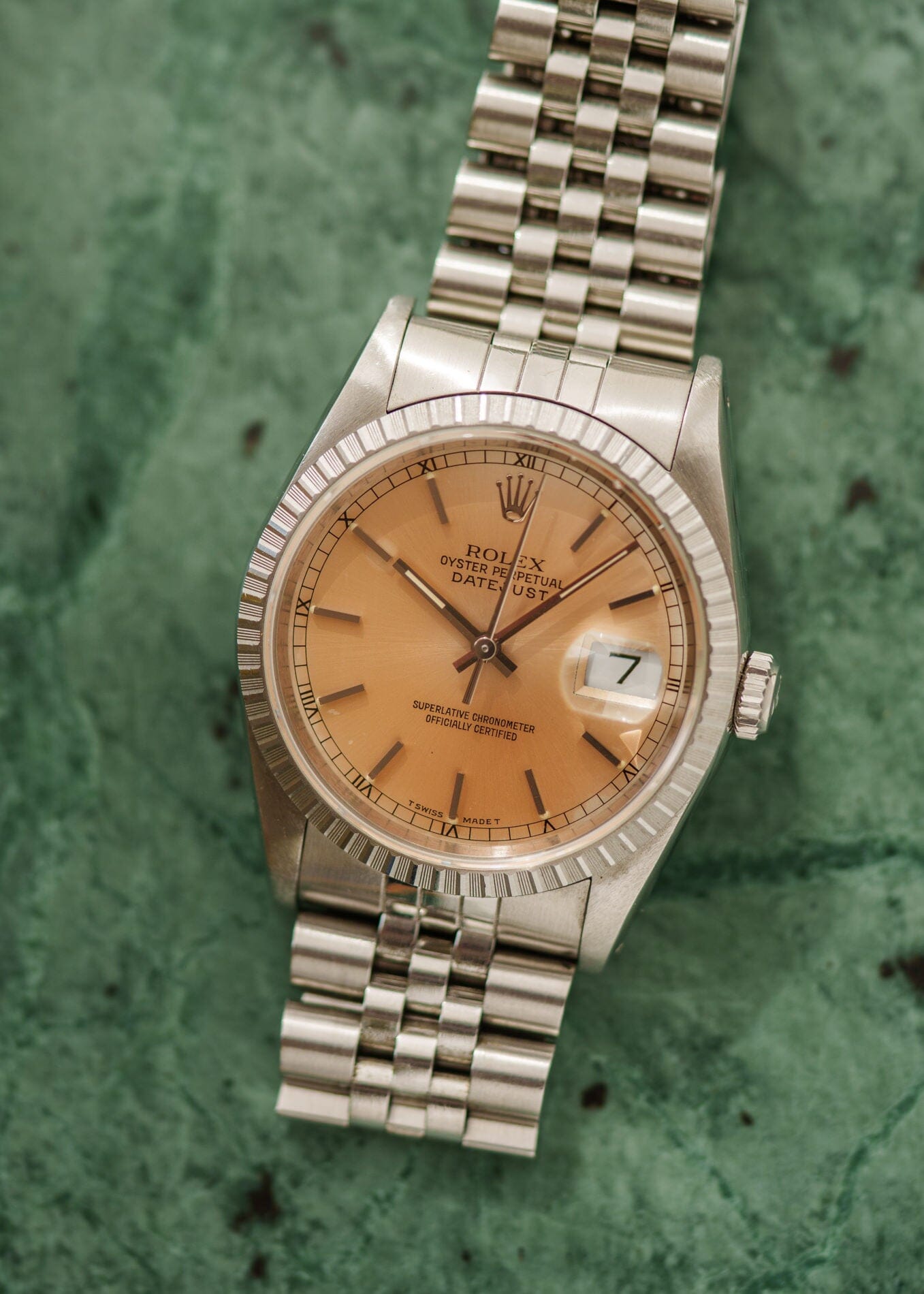 ロレックス デイトジャスト 16220 シルバーパティナダイアル Watch ROLEX