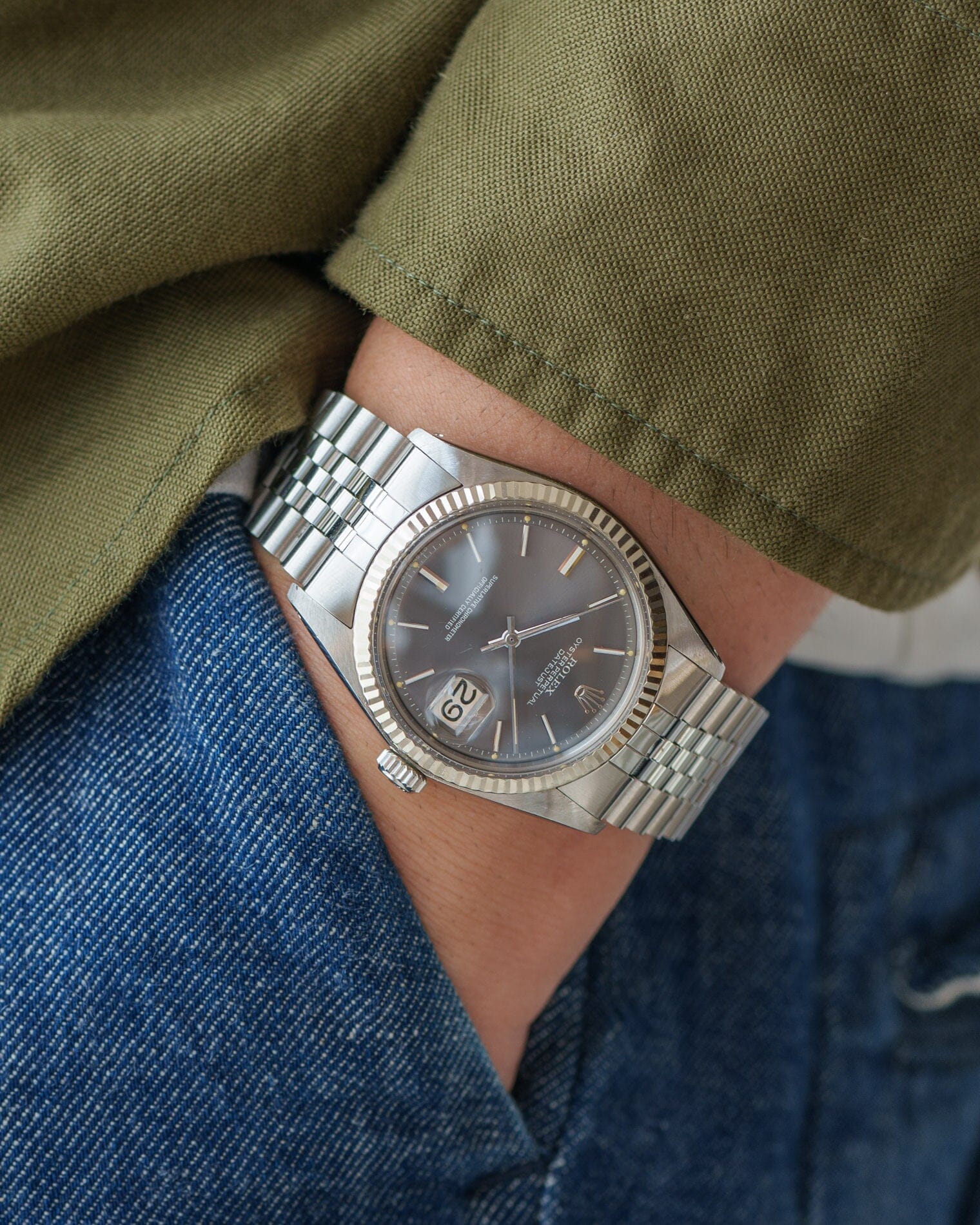 ロレックス デイトジャスト 1601 グレー 保証書 修理保証書付き Watch ROLEX