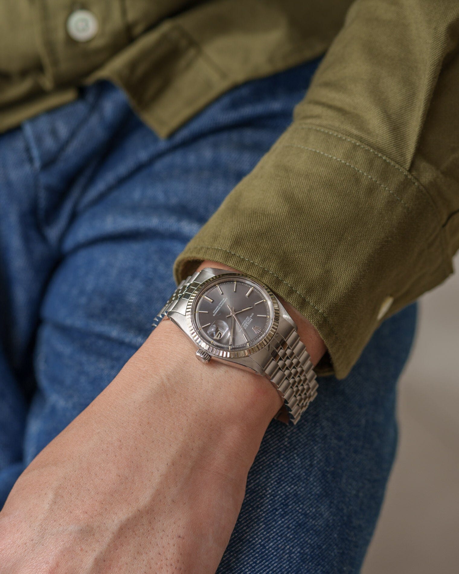 ロレックス デイトジャスト 1601 グレー 保証書 修理保証書付き Watch ROLEX