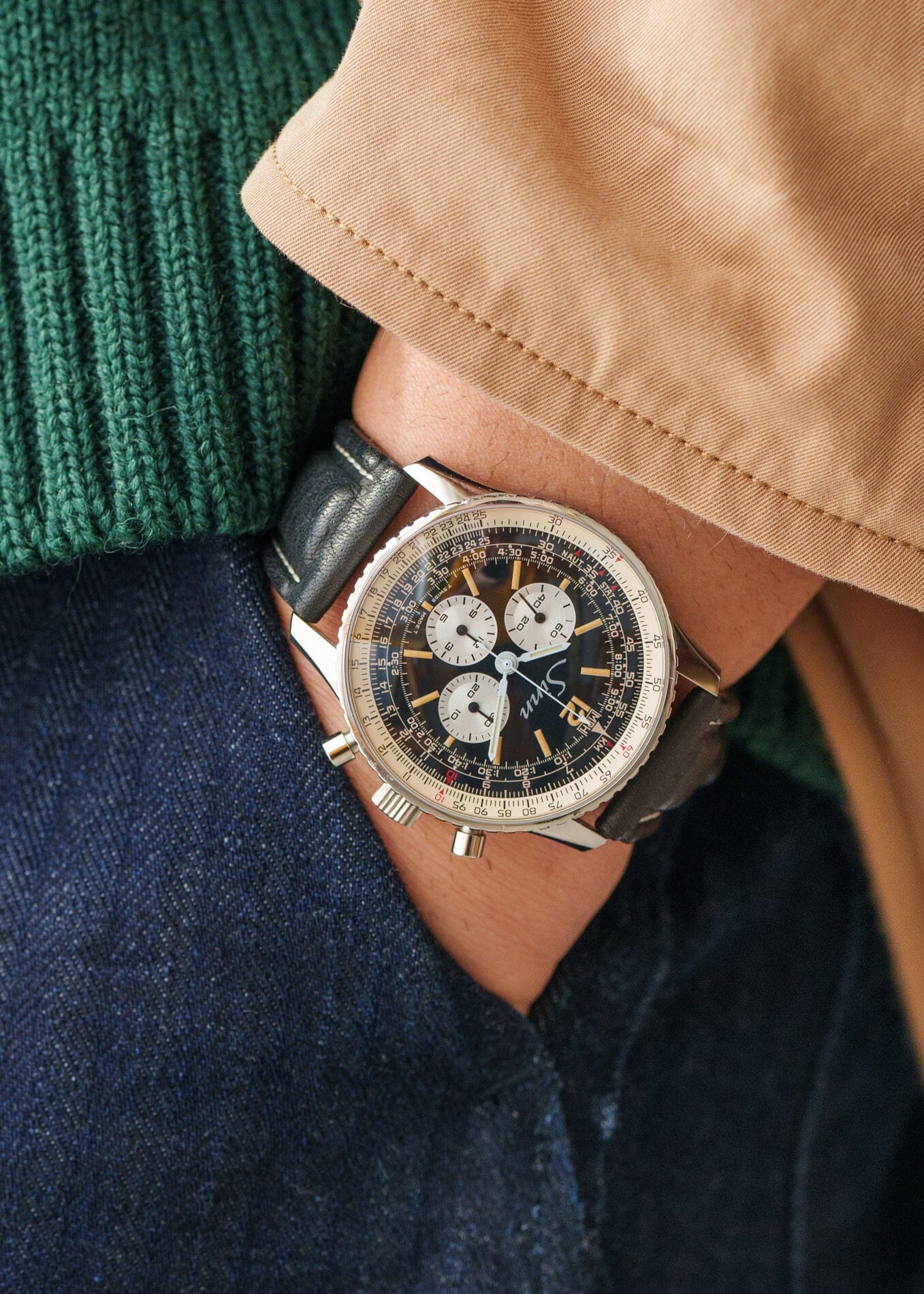 SINN 903 "ナビタイマー" スティール レマニア1873 手巻き 1980s Watch SINN