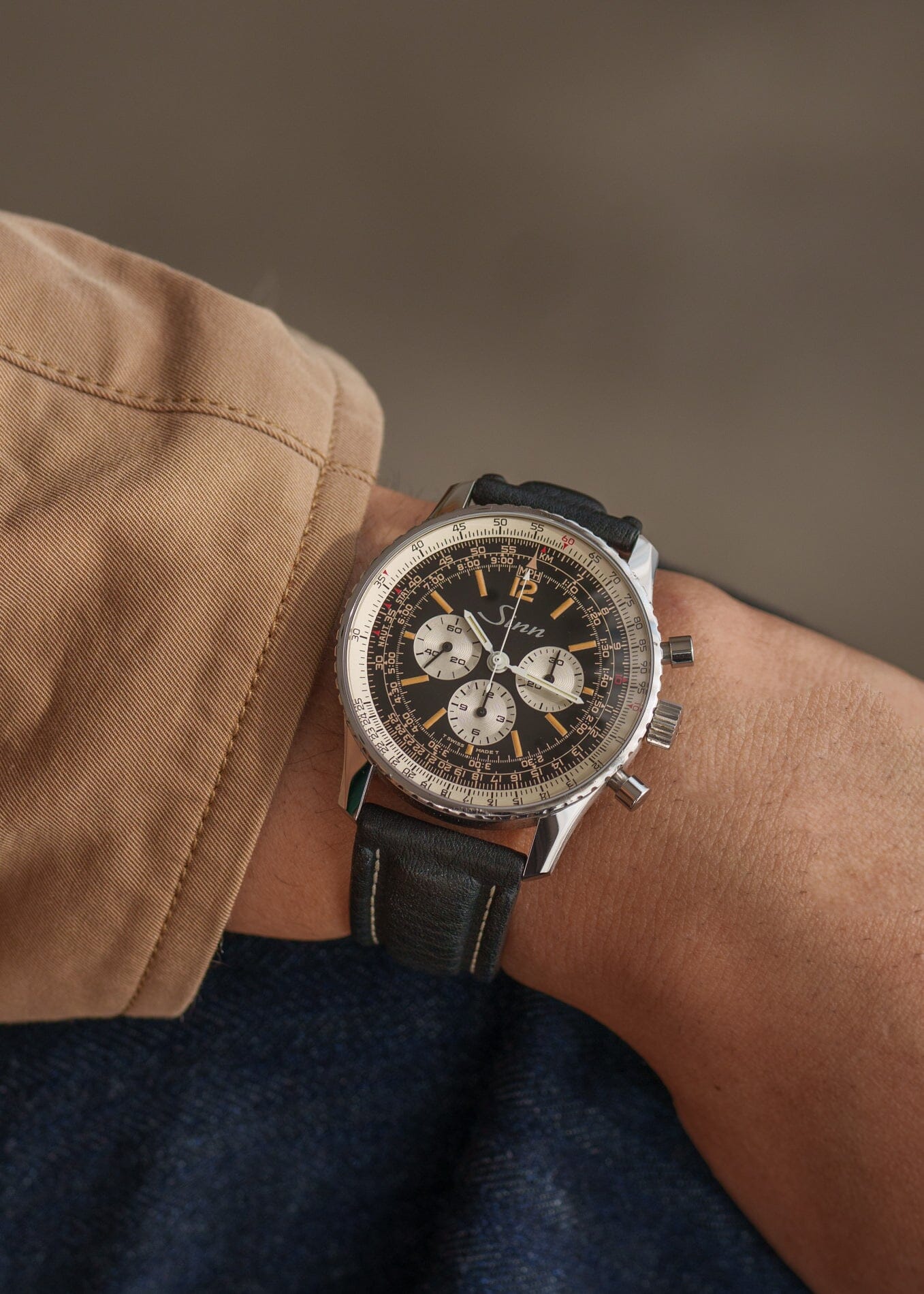 SINN 903 "ナビタイマー" スティール レマニア1873 手巻き 1980s Watch SINN