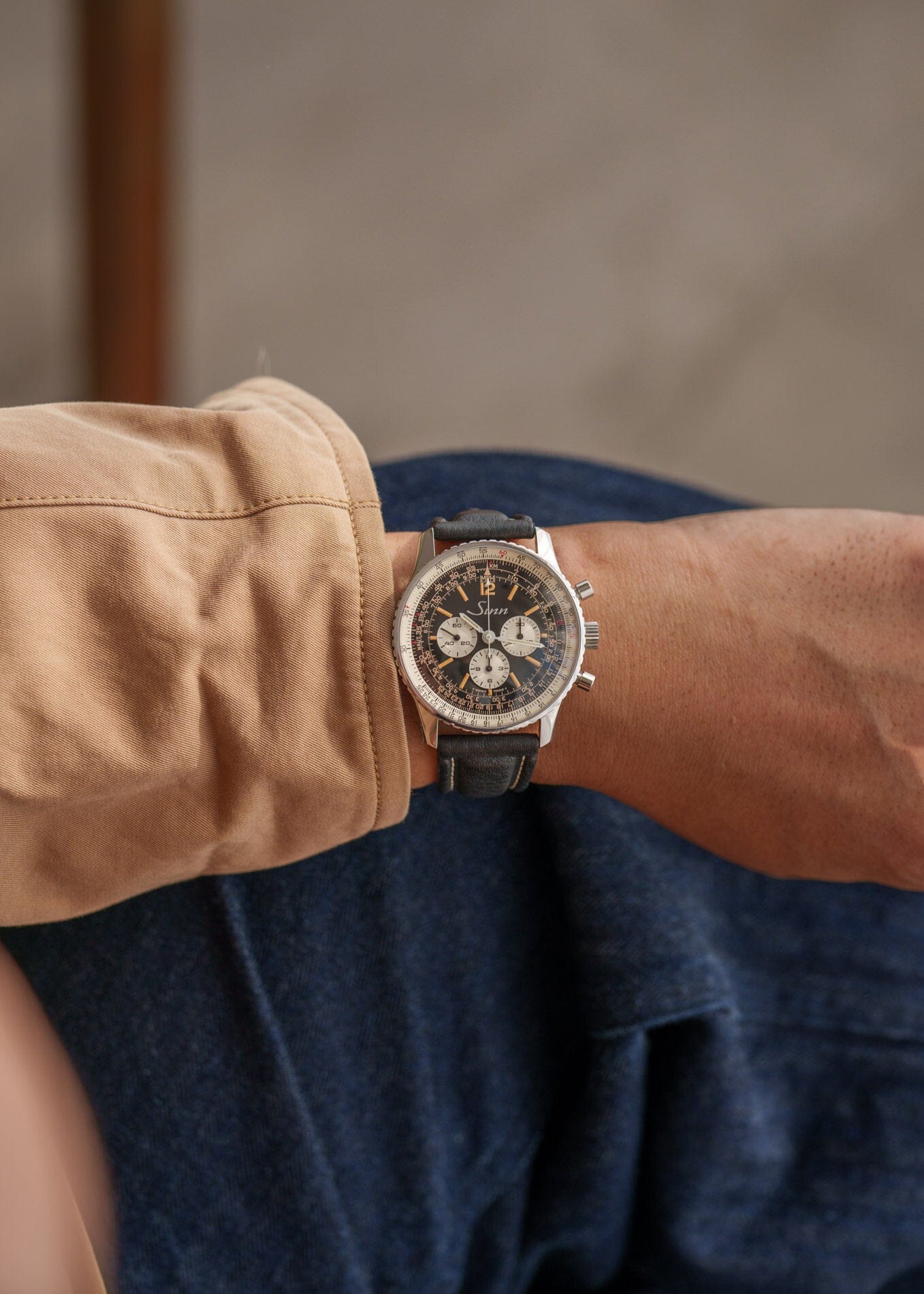 SINN 903 "ナビタイマー" スティール レマニア1873 手巻き 1980s Watch SINN