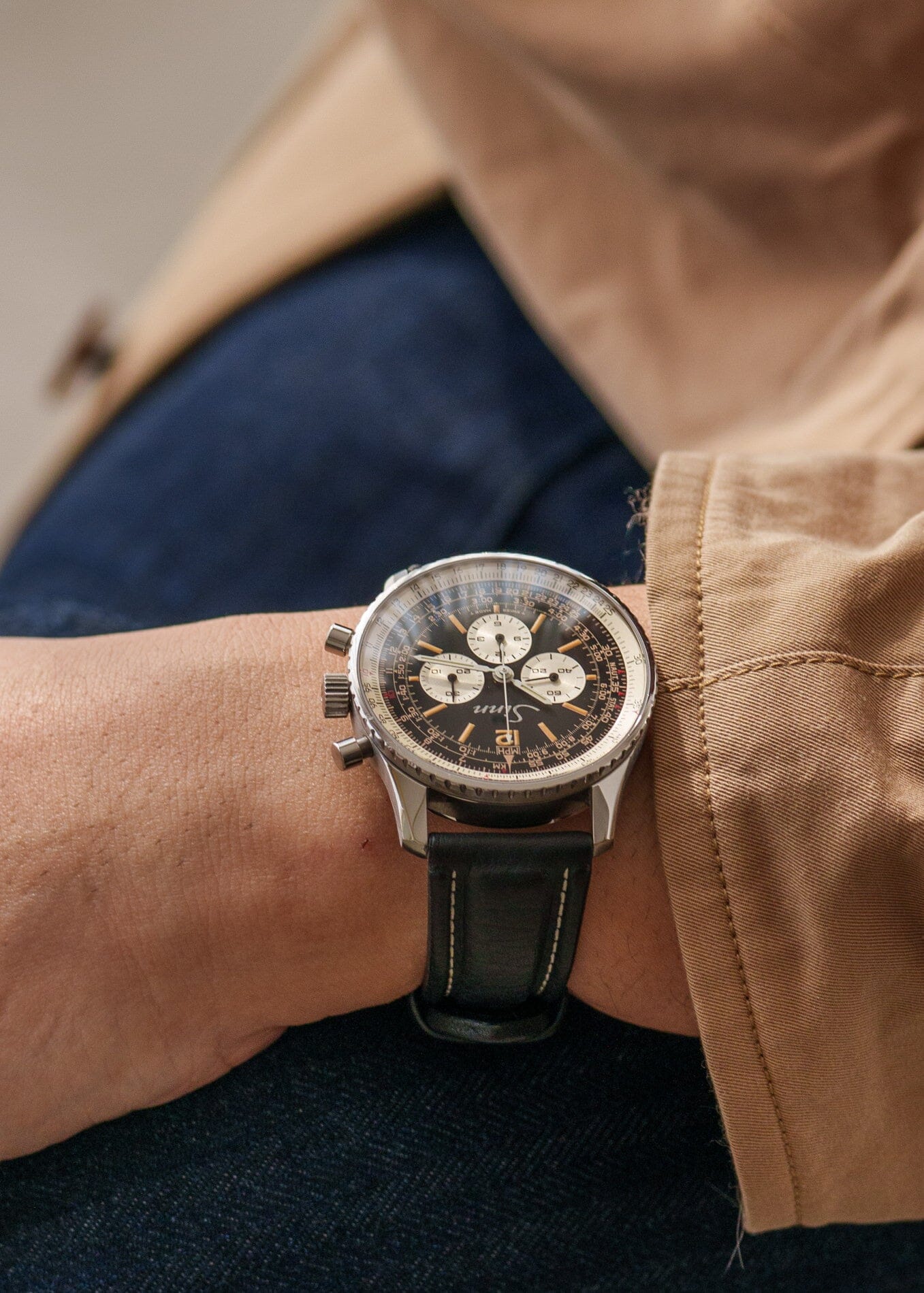 SINN 903 "ナビタイマー" スティール レマニア1873 手巻き 1980s Watch SINN