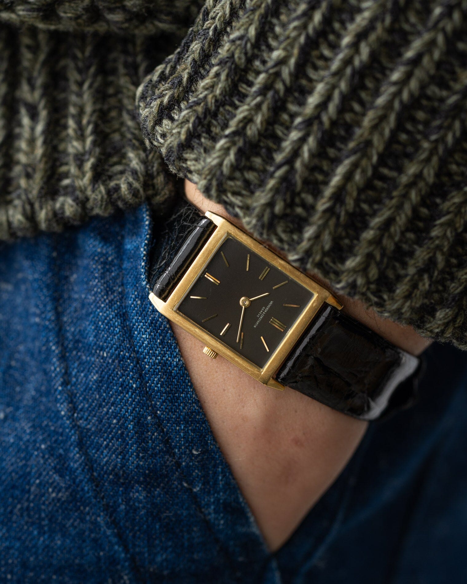 Vacheron Constantin レクタングル 6791 "タンク" YG ダークグレーダイアル Watch VACHERON CONSTANTIN