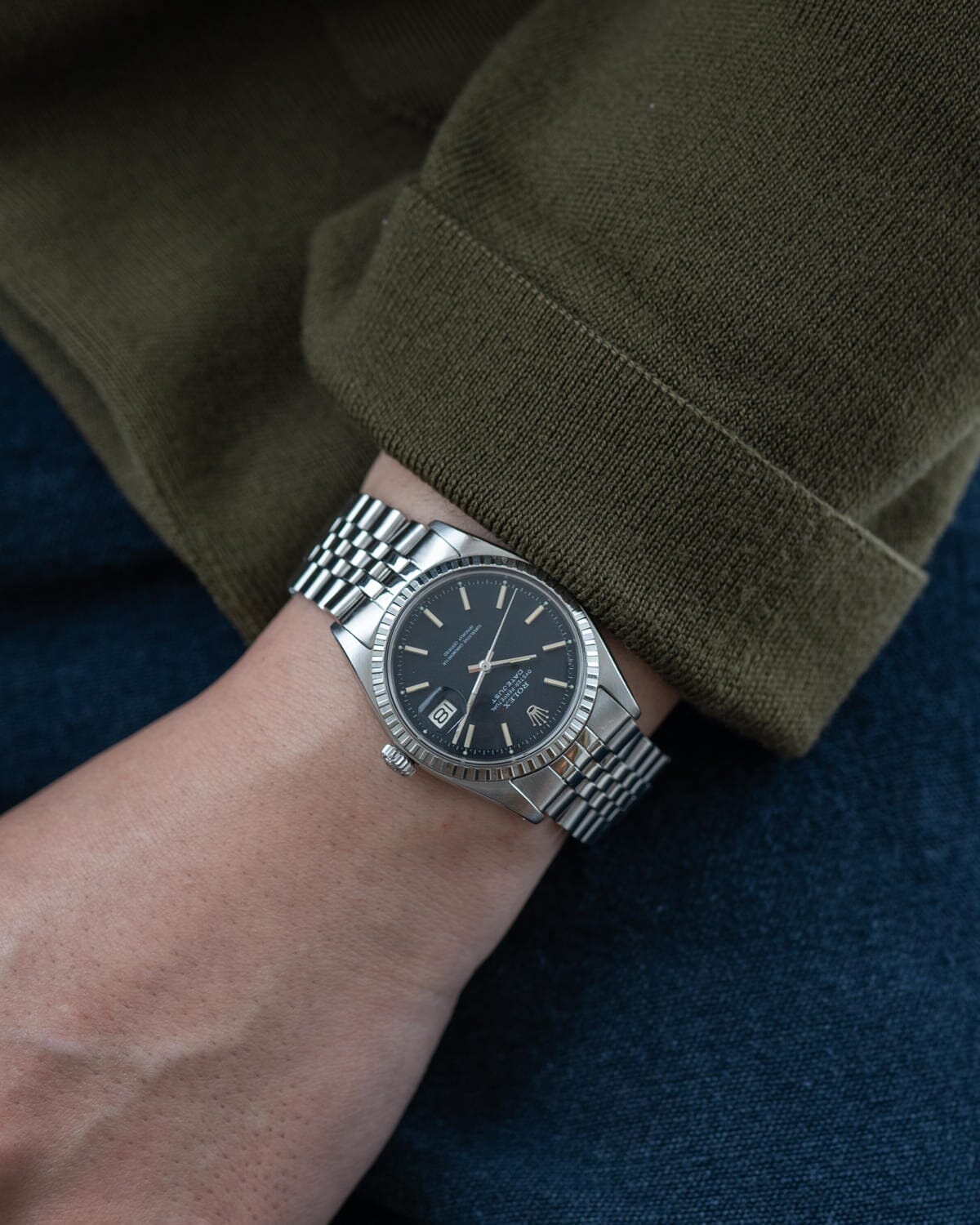 Rolex Datejust 1603 Black "Confetti" Dial Watch ROLEX