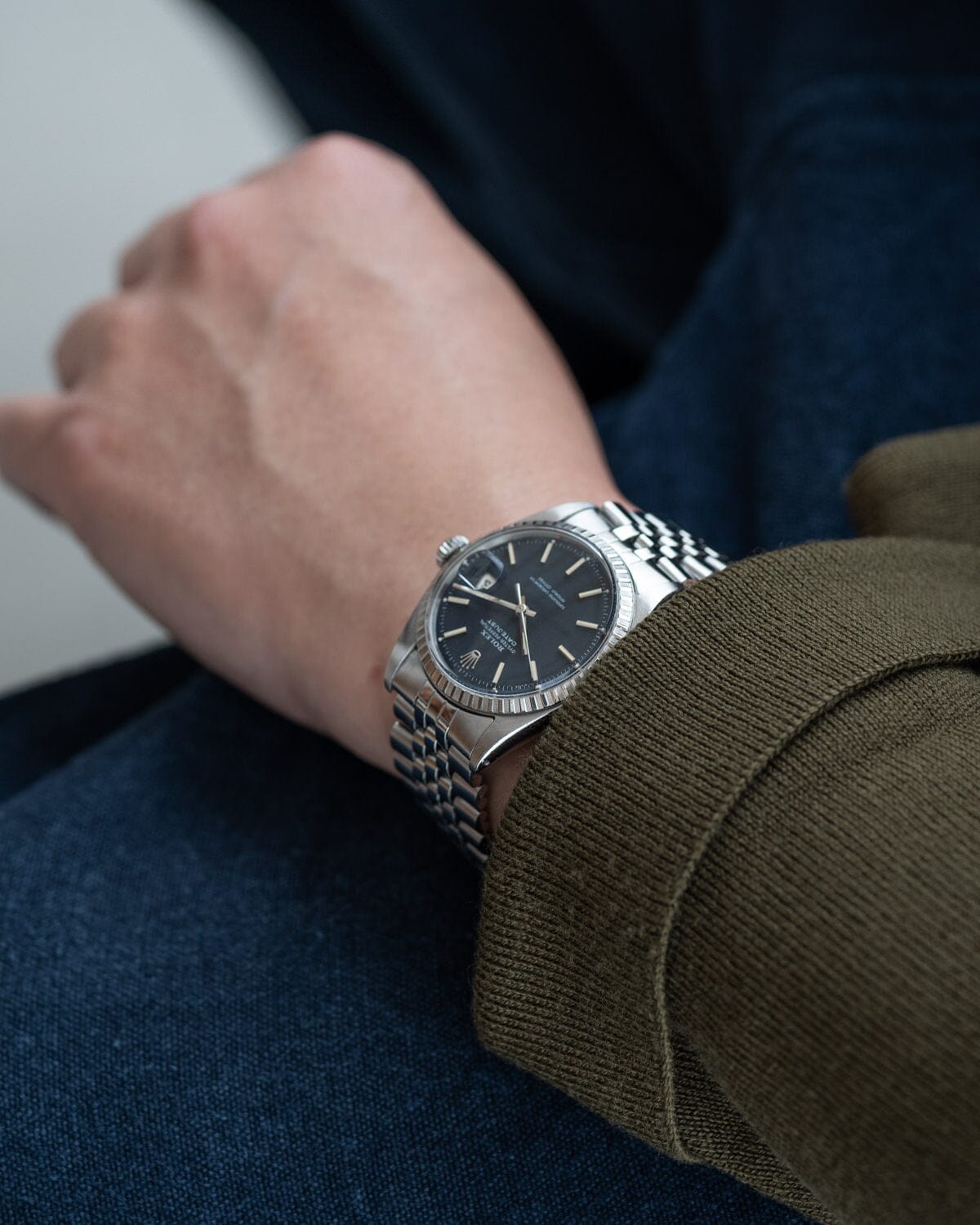 Rolex Datejust 1603 Black "Confetti" Dial Watch ROLEX