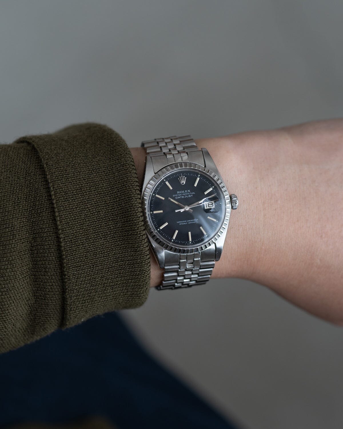 Rolex Datejust 1603 Black "Confetti" Dial Watch ROLEX