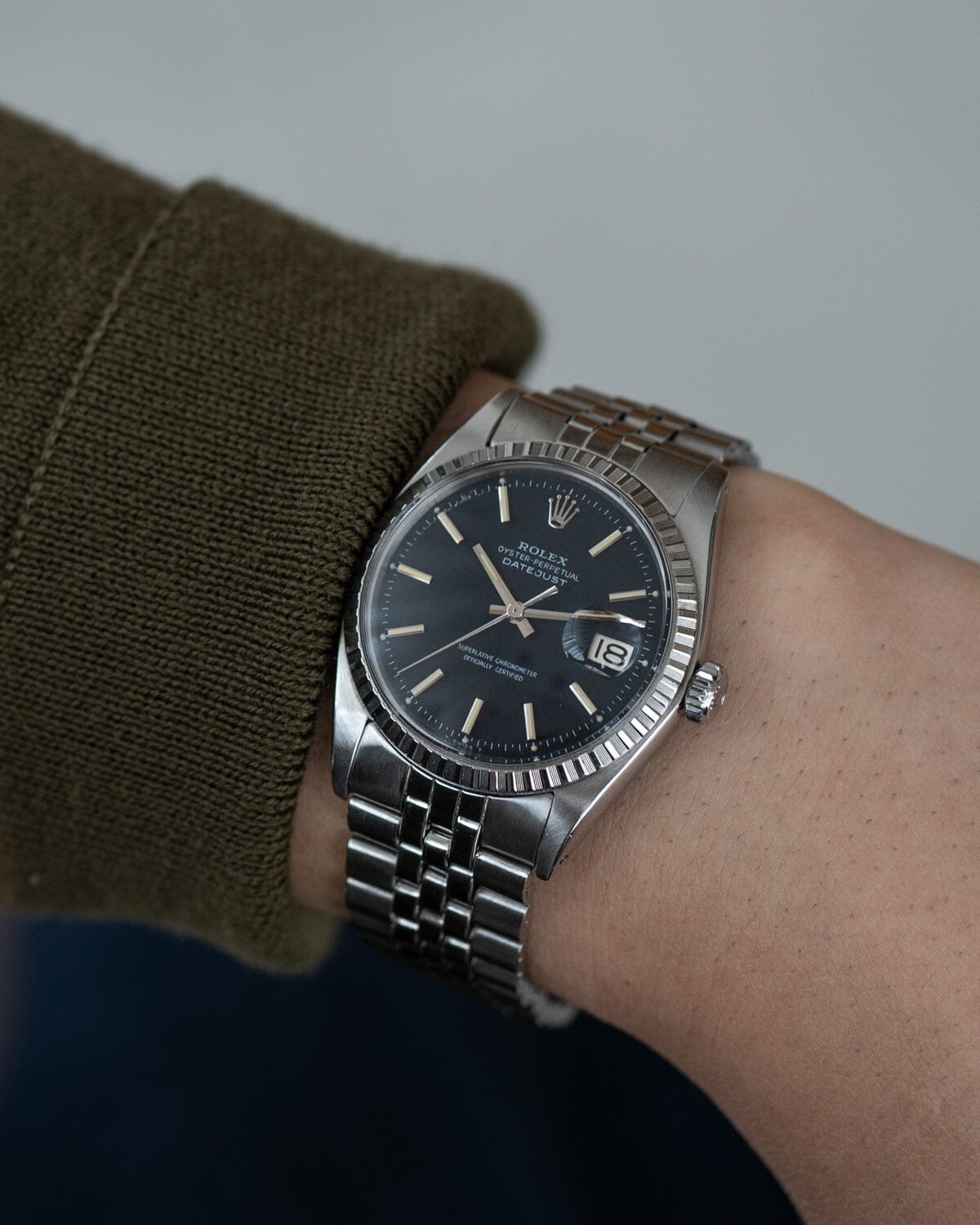 Rolex Datejust 1603 Black "Confetti" Dial Watch ROLEX