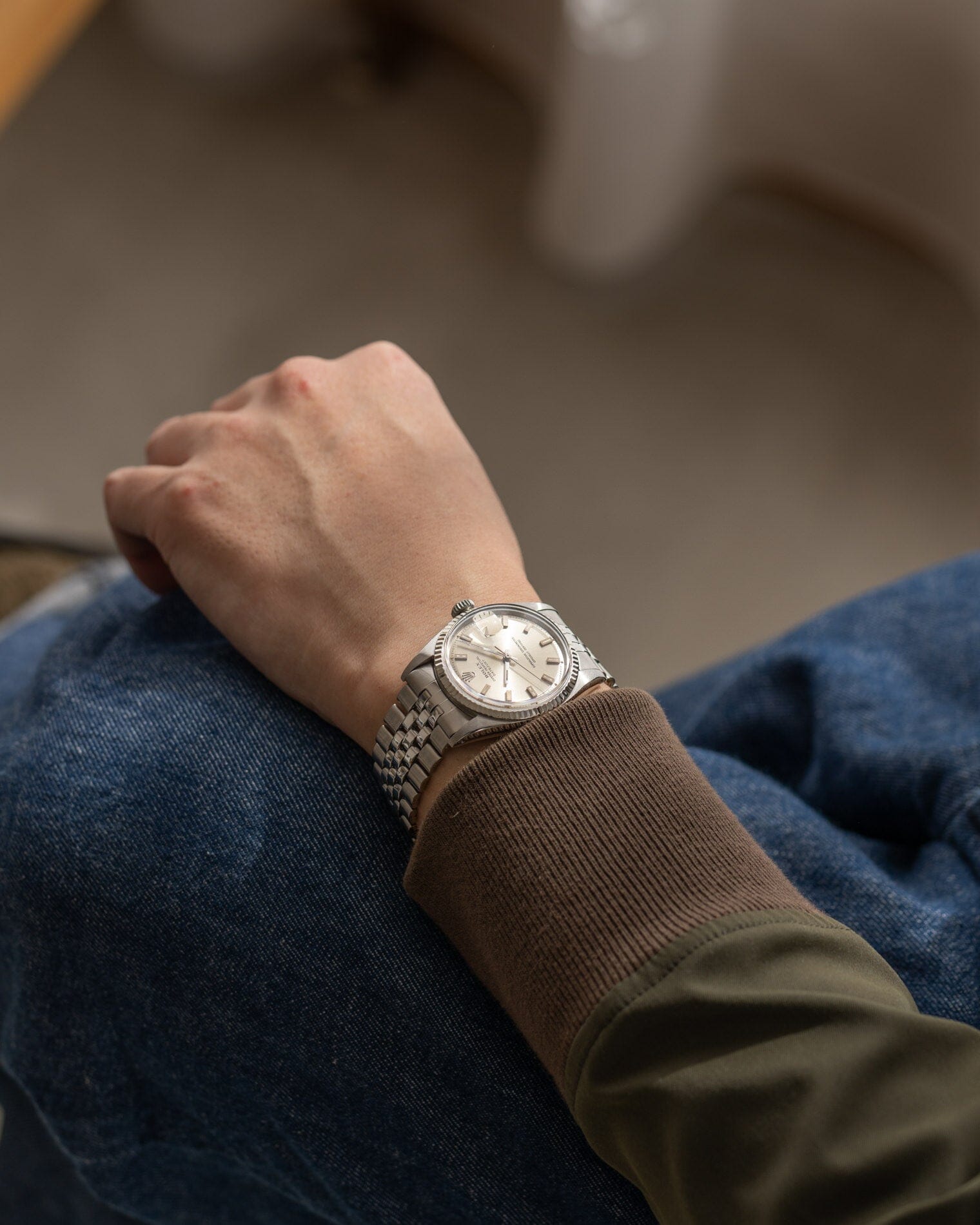 Rolex デイトジャスト 1601 シルバー "Singer Block" Watch ROLEX