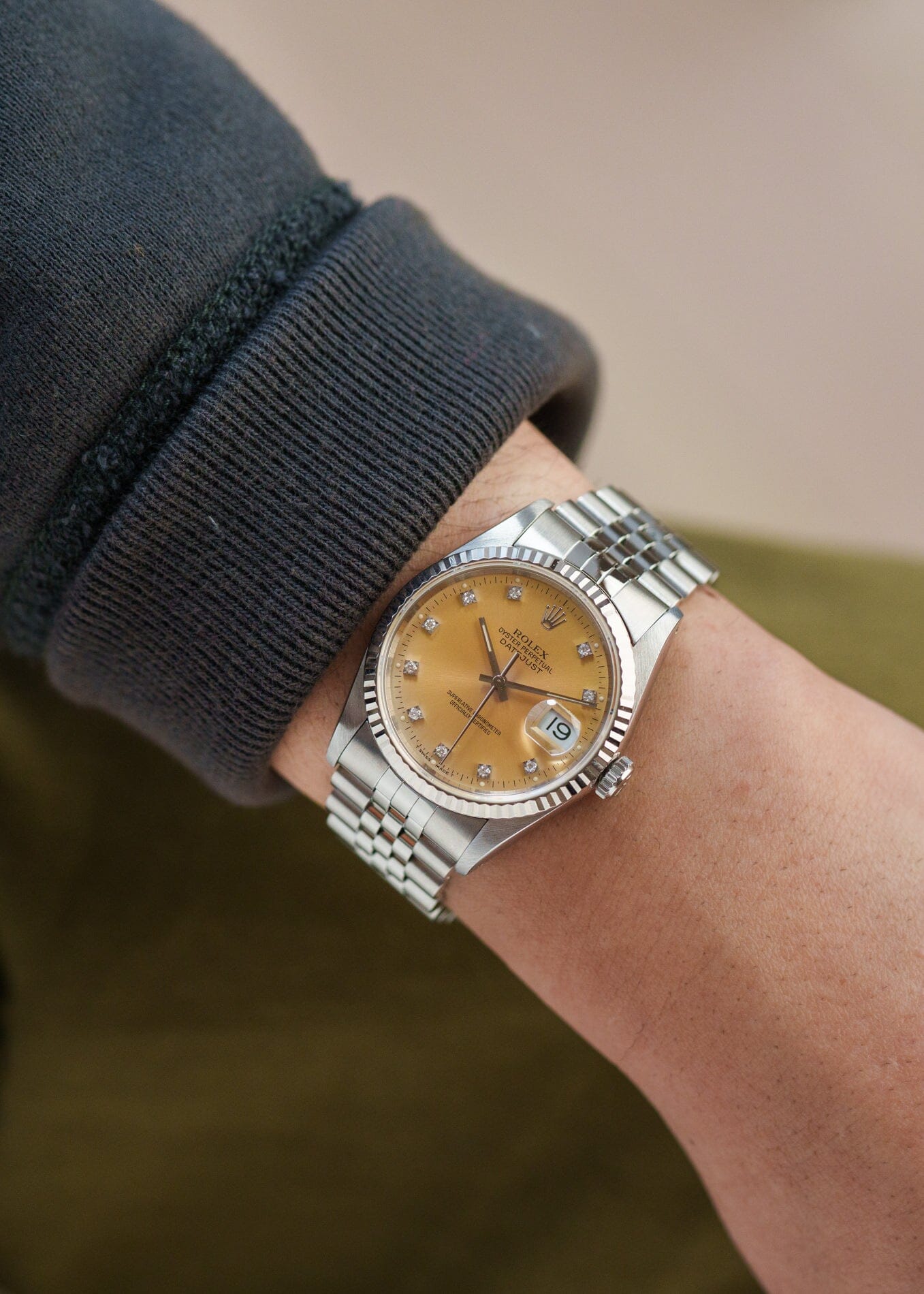 Rolex デイトジャスト 16234 シルバー ダイヤモンドダイアル 箱保証書付き Watch ROLEX