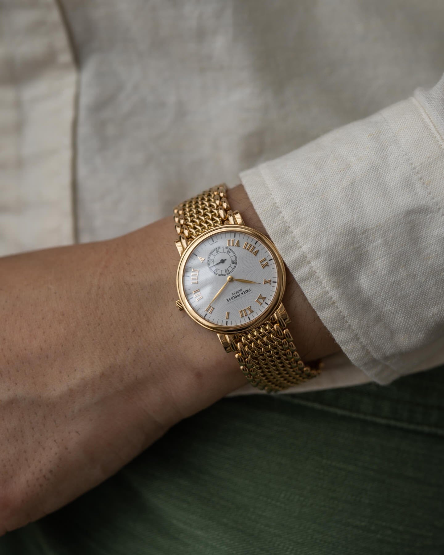 Patek Philippe カラトラバ 5022 YG ホワイトギョーシェダイアル Watch PATEK PHILIPPE