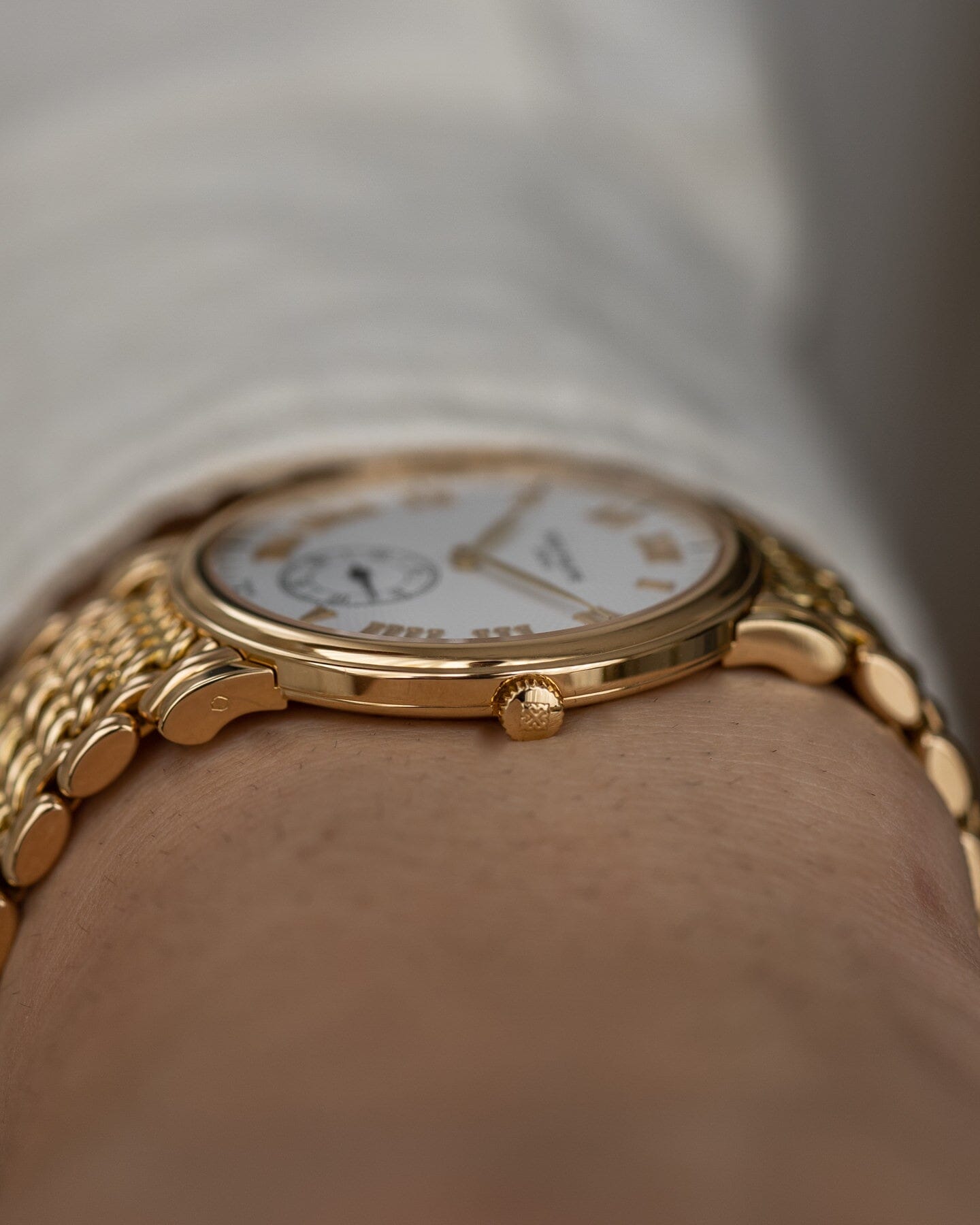Patek Philippe カラトラバ 5022 YG ホワイトギョーシェダイアル Watch PATEK PHILIPPE
