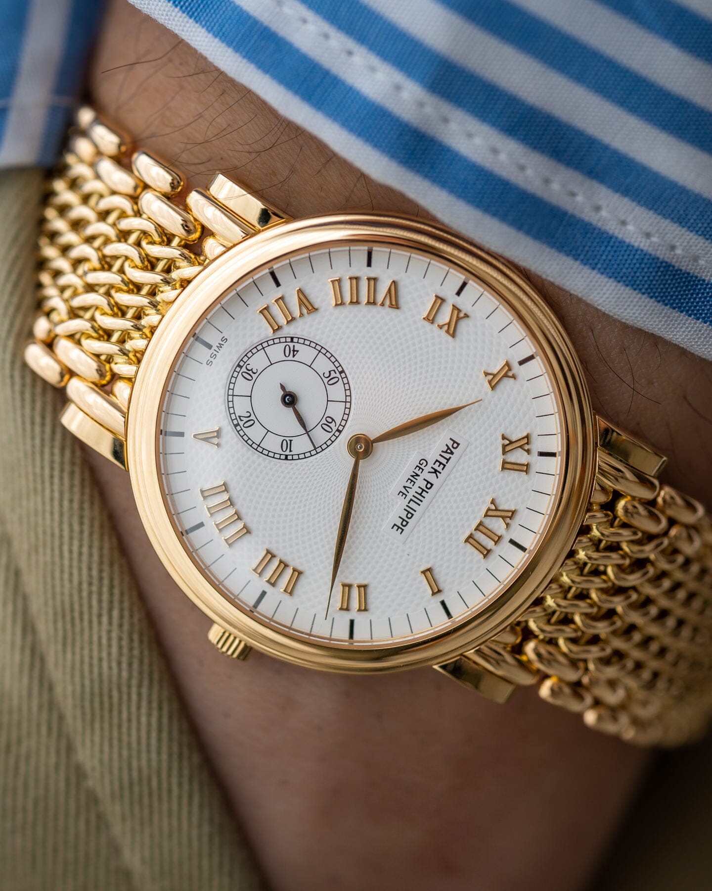 Patek Philippe カラトラバ 5022 YG ホワイトギョーシェダイアル Watch PATEK PHILIPPE