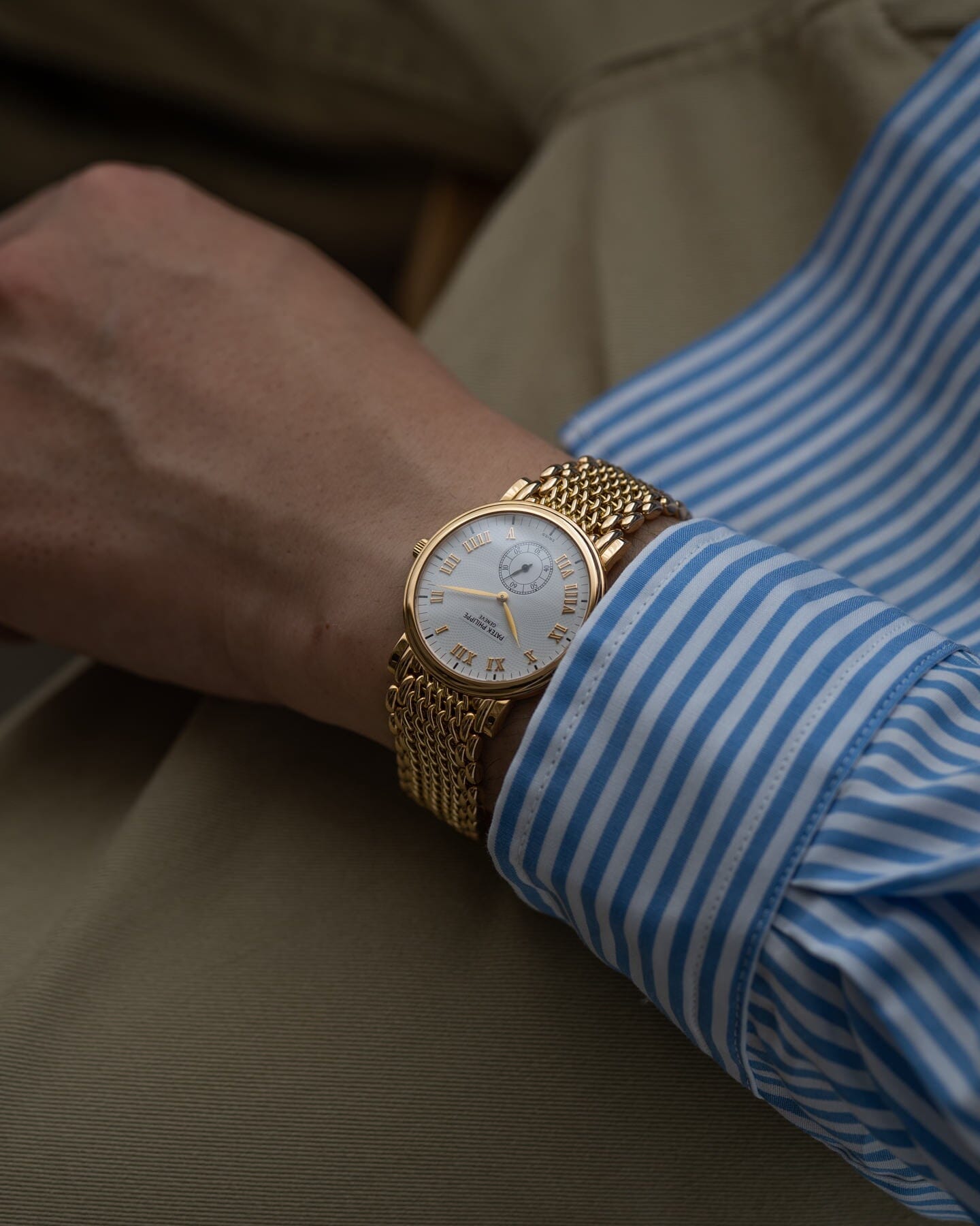 Patek Philippe カラトラバ 5022 YG ホワイトギョーシェダイアル Watch PATEK PHILIPPE