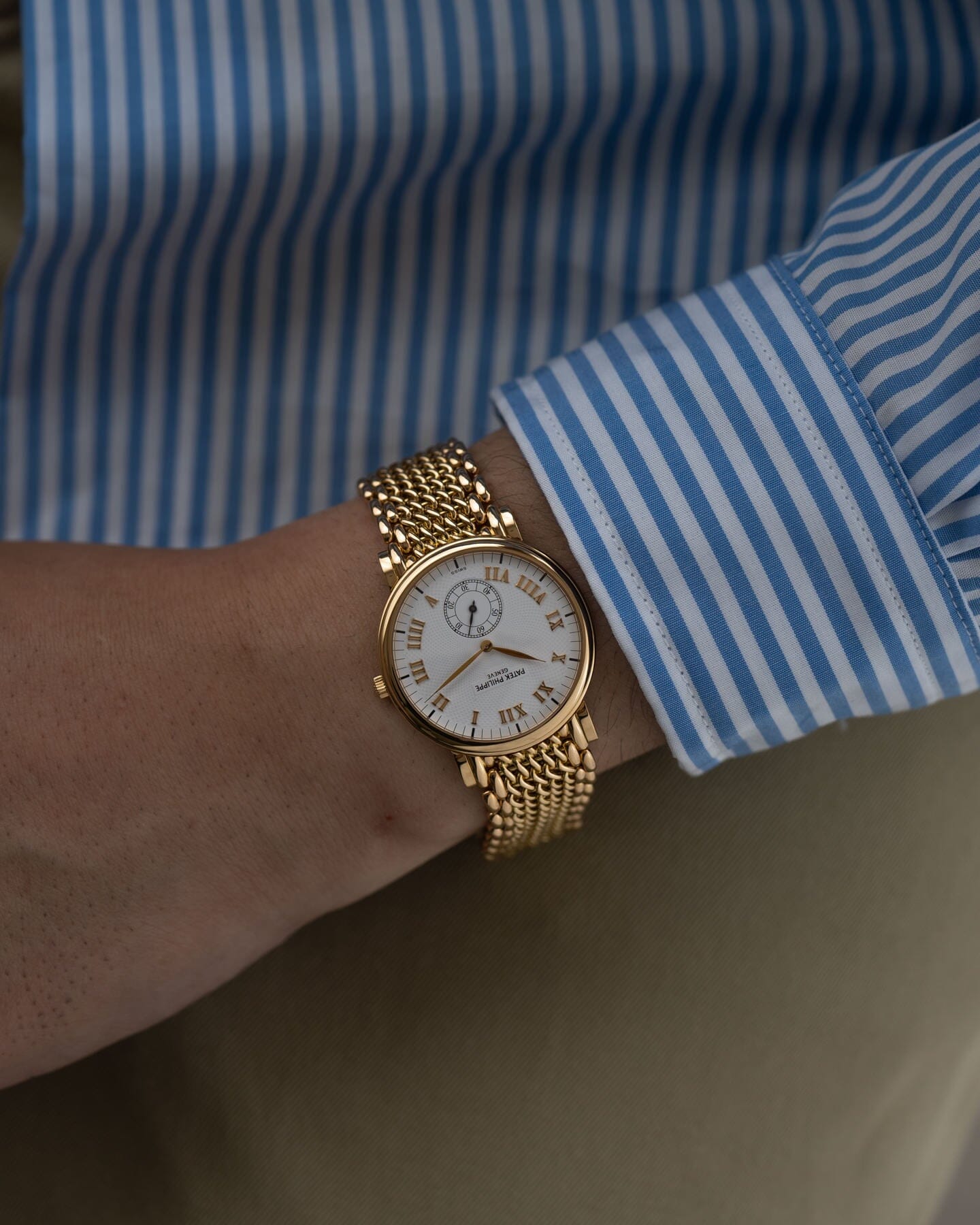 Patek Philippe カラトラバ 5022 YG ホワイトギョーシェダイアル Watch PATEK PHILIPPE