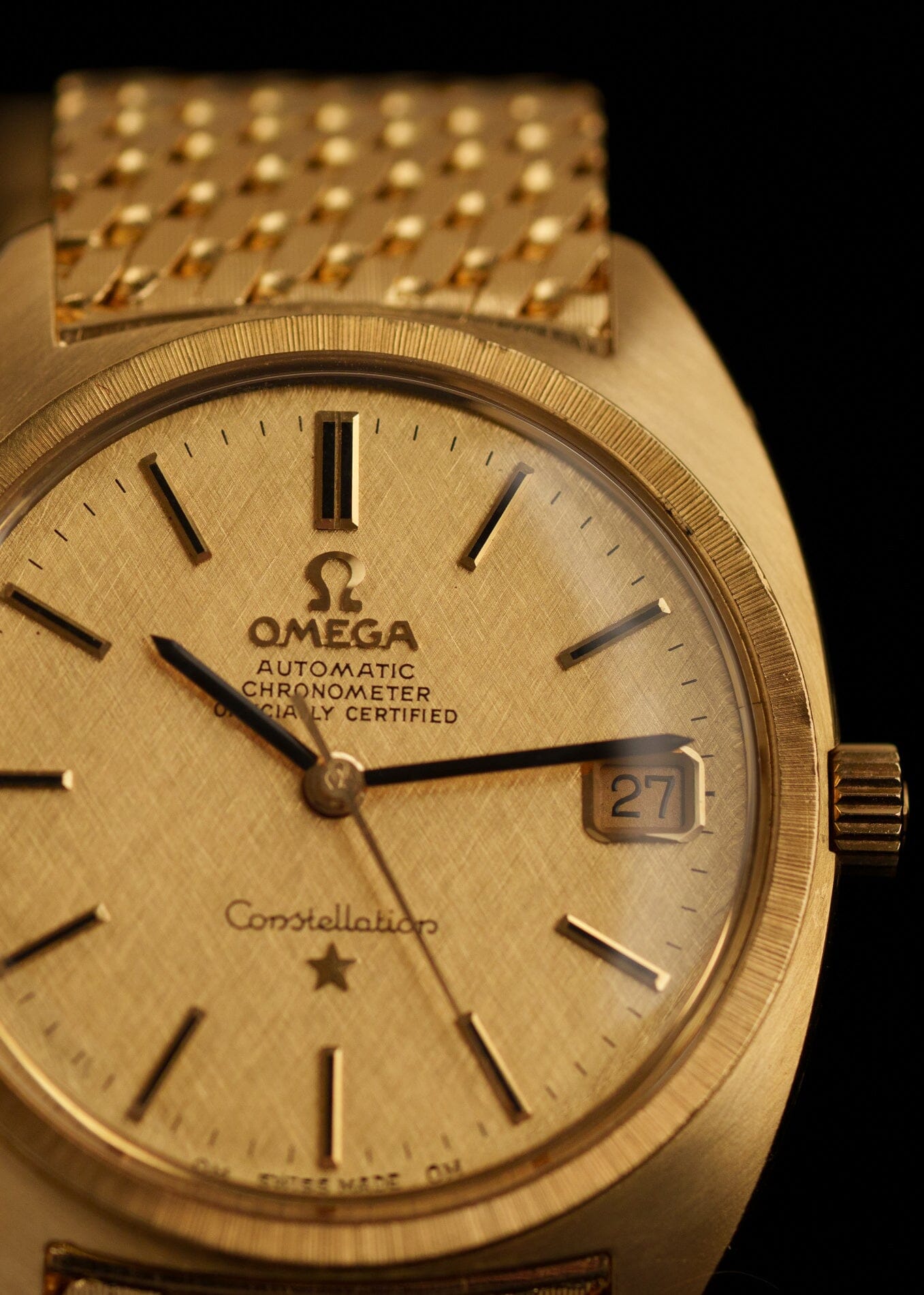 Omega コンステレーション YG 168.009/168.017 絹目ダイアル Watch OMEGA