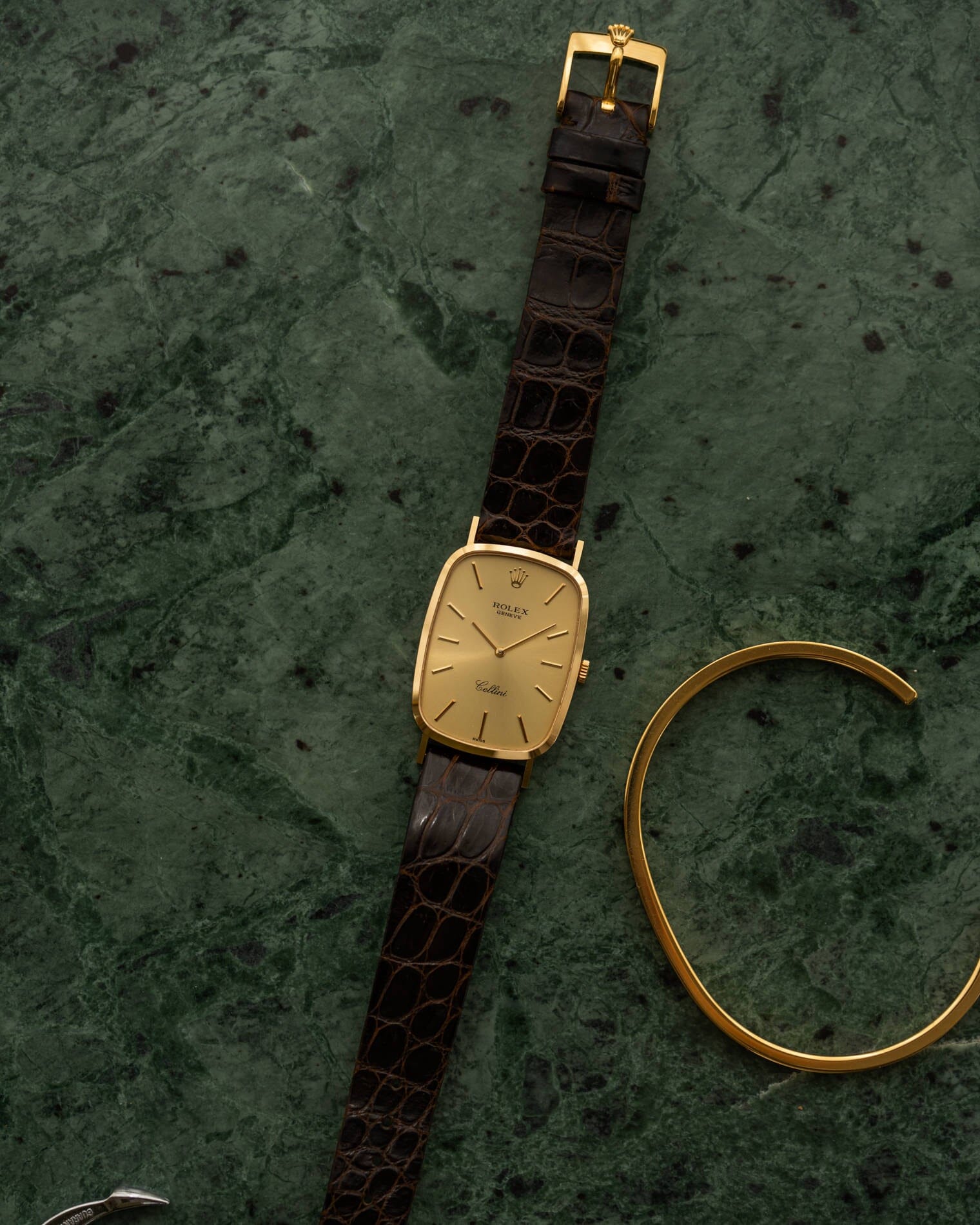 Rolex チェリーニ 4113 YG シャンパンダイアル フルセット Watch ROLEX