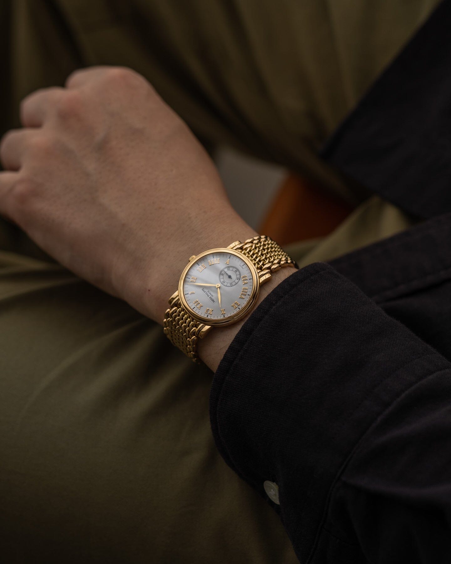 Patek Philippe カラトラバ 5022 YG ホワイトギョーシェダイアル Watch PATEK PHILIPPE