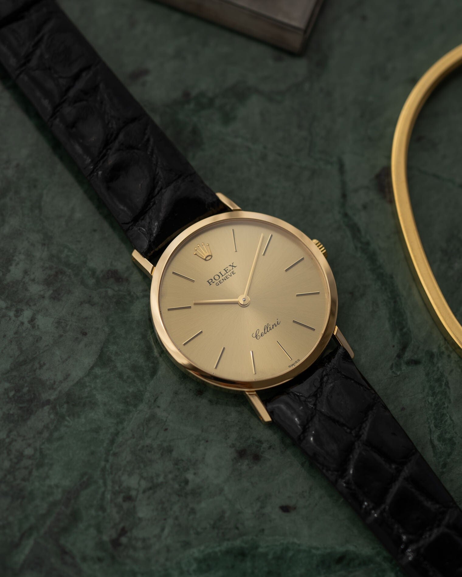 Rolex チェリーニ 4112 YG シャンパンダイアル 国際サービス保証書付き Watch ROLEX