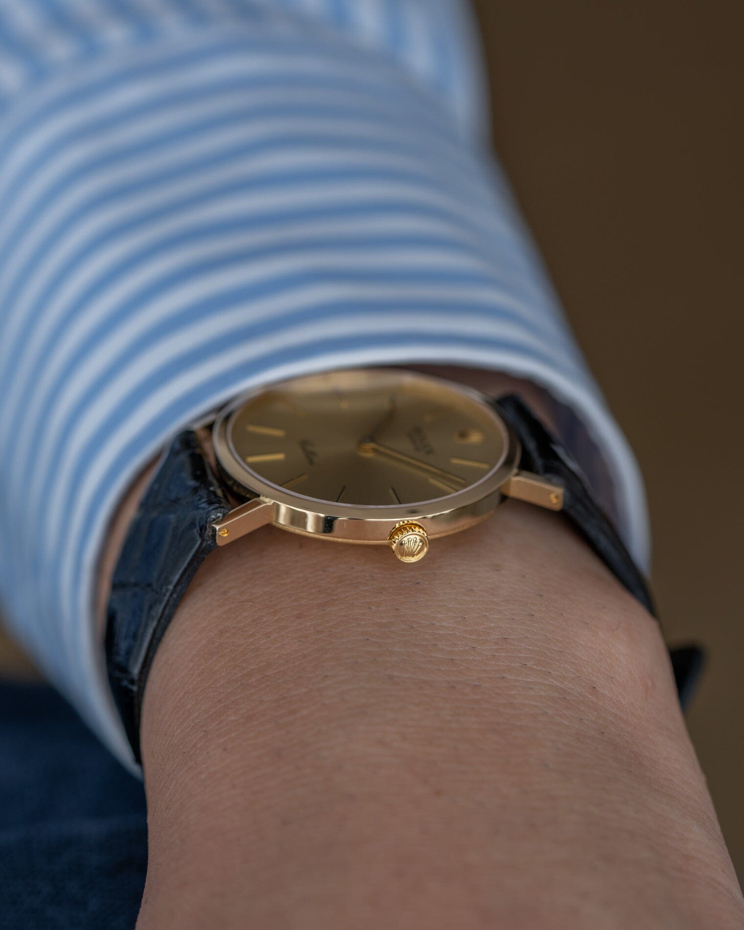 Rolex チェリーニ 4112 YG シャンパンダイアル 国際サービス保証書付き Watch ROLEX