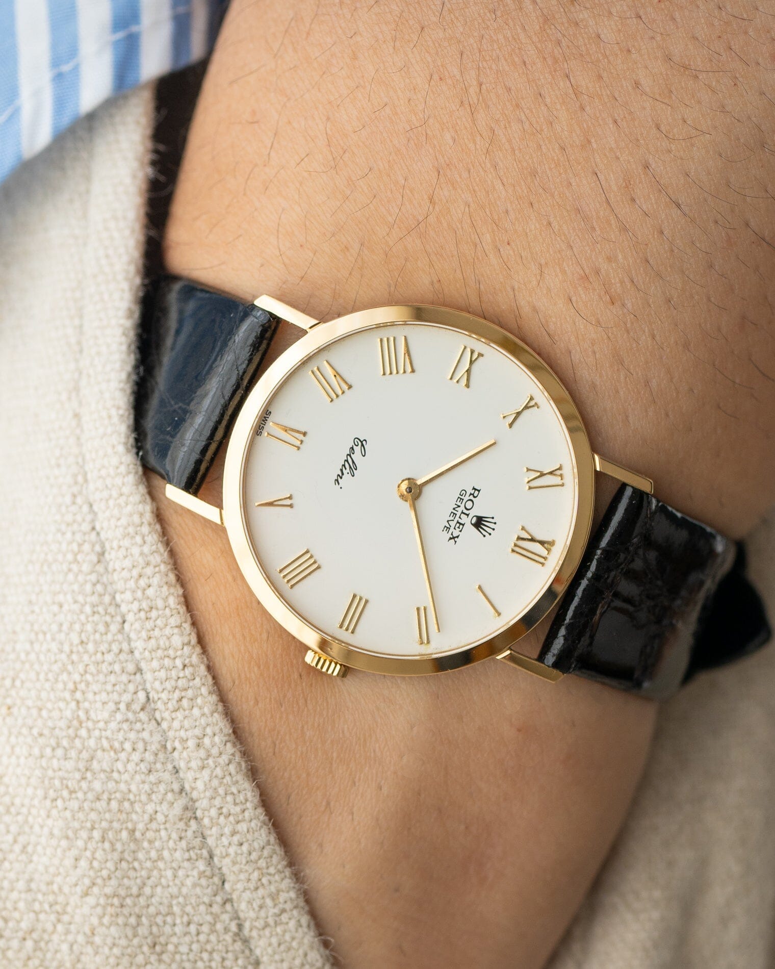 Rolex チェリーニ 4112 YG ホワイトローマン Watch ROLEX