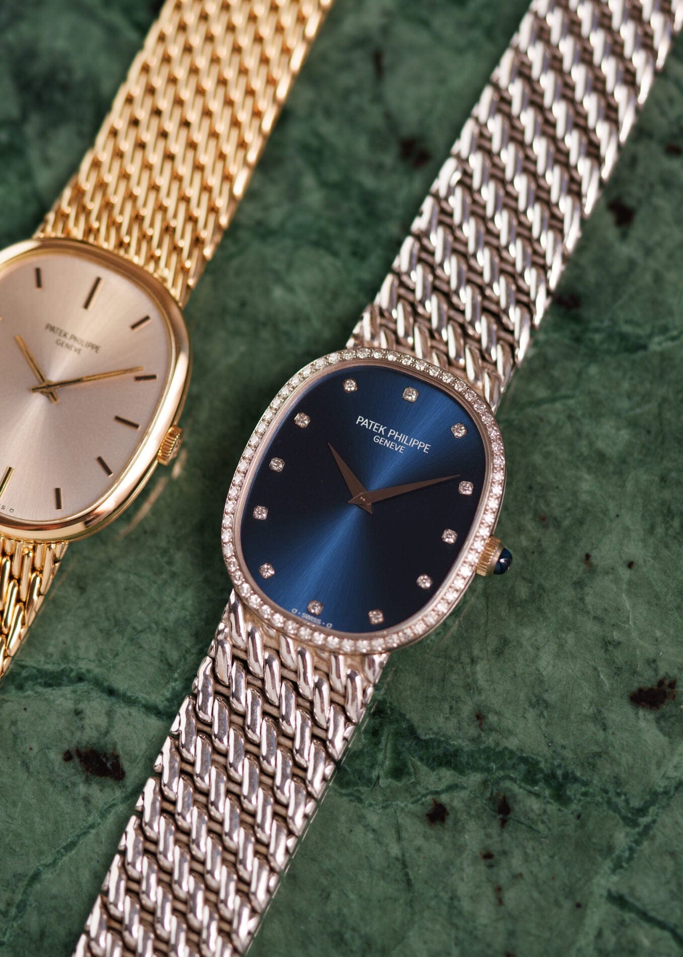 Patek Philippe ゴールデンエリプス 3849 WG ベゼルダイヤ ブルーダイアル 保証書付き Watch PATEK PHILIPPE