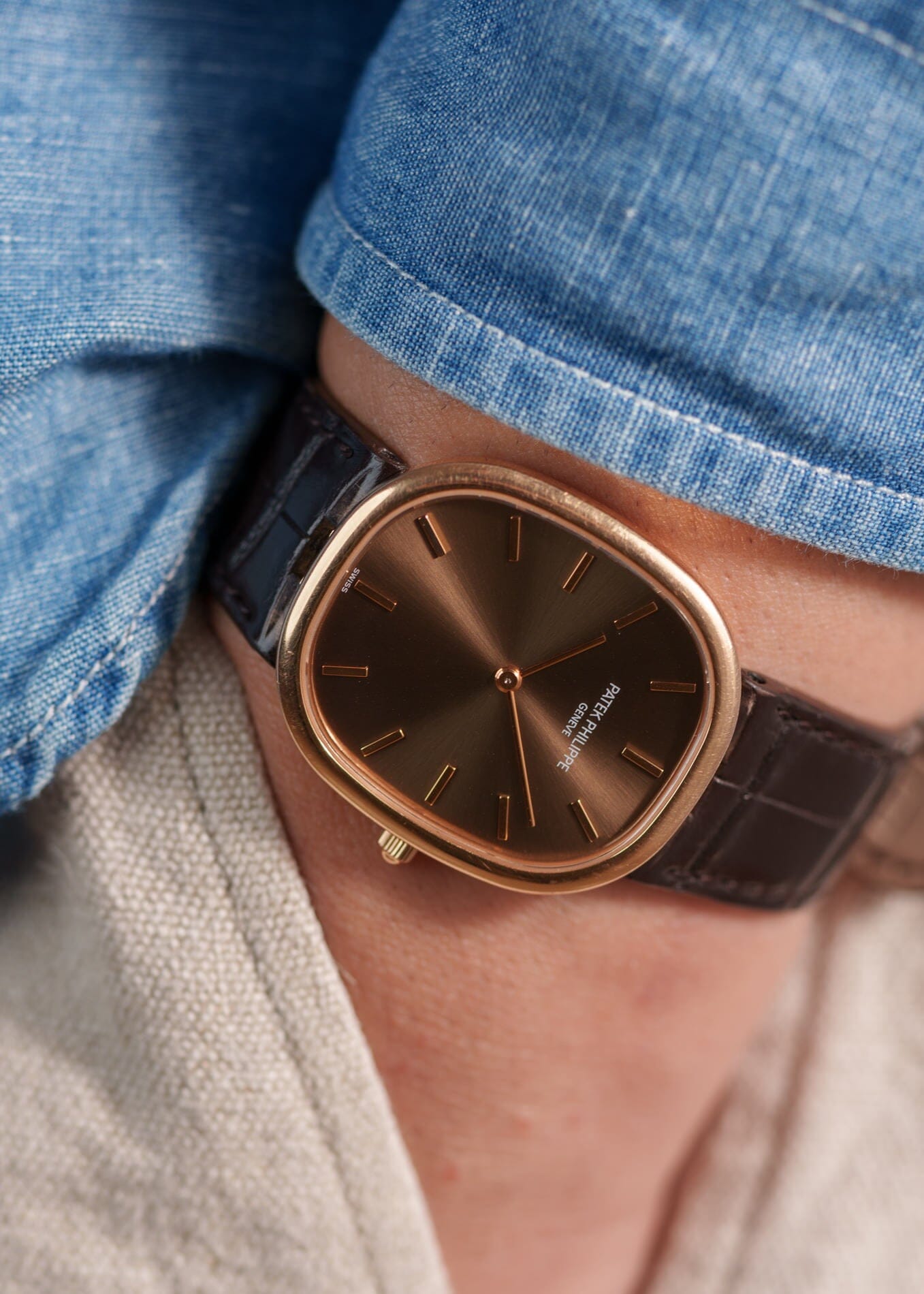 Patek Philippe ゴールデンエリプス 3738 "Jumbo" 自動巻き PG ブラウンダイアル Watch PATEK PHILIPPE