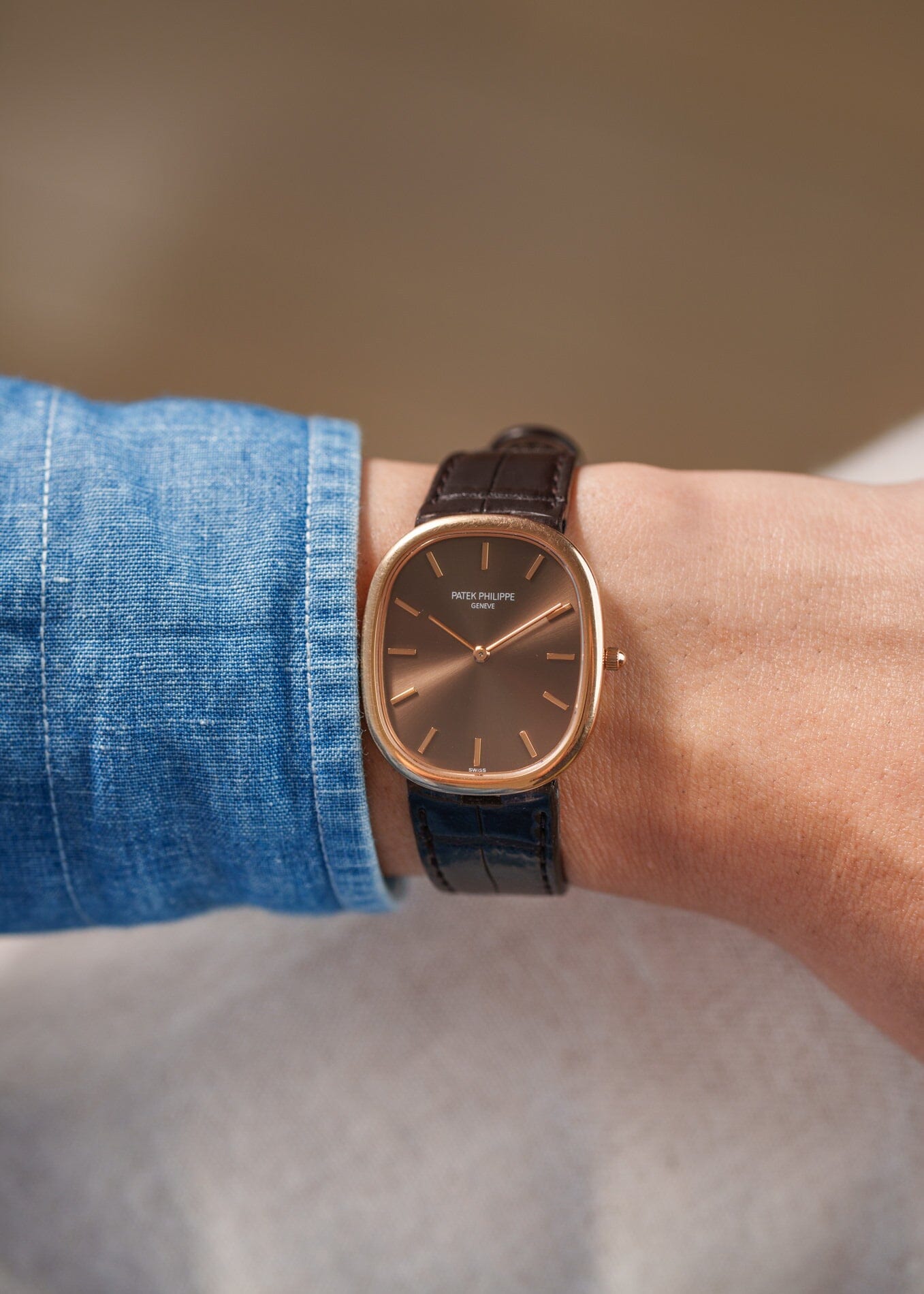 Patek Philippe ゴールデンエリプス 3738 "Jumbo" 自動巻き PG ブラウンダイアル Watch PATEK PHILIPPE