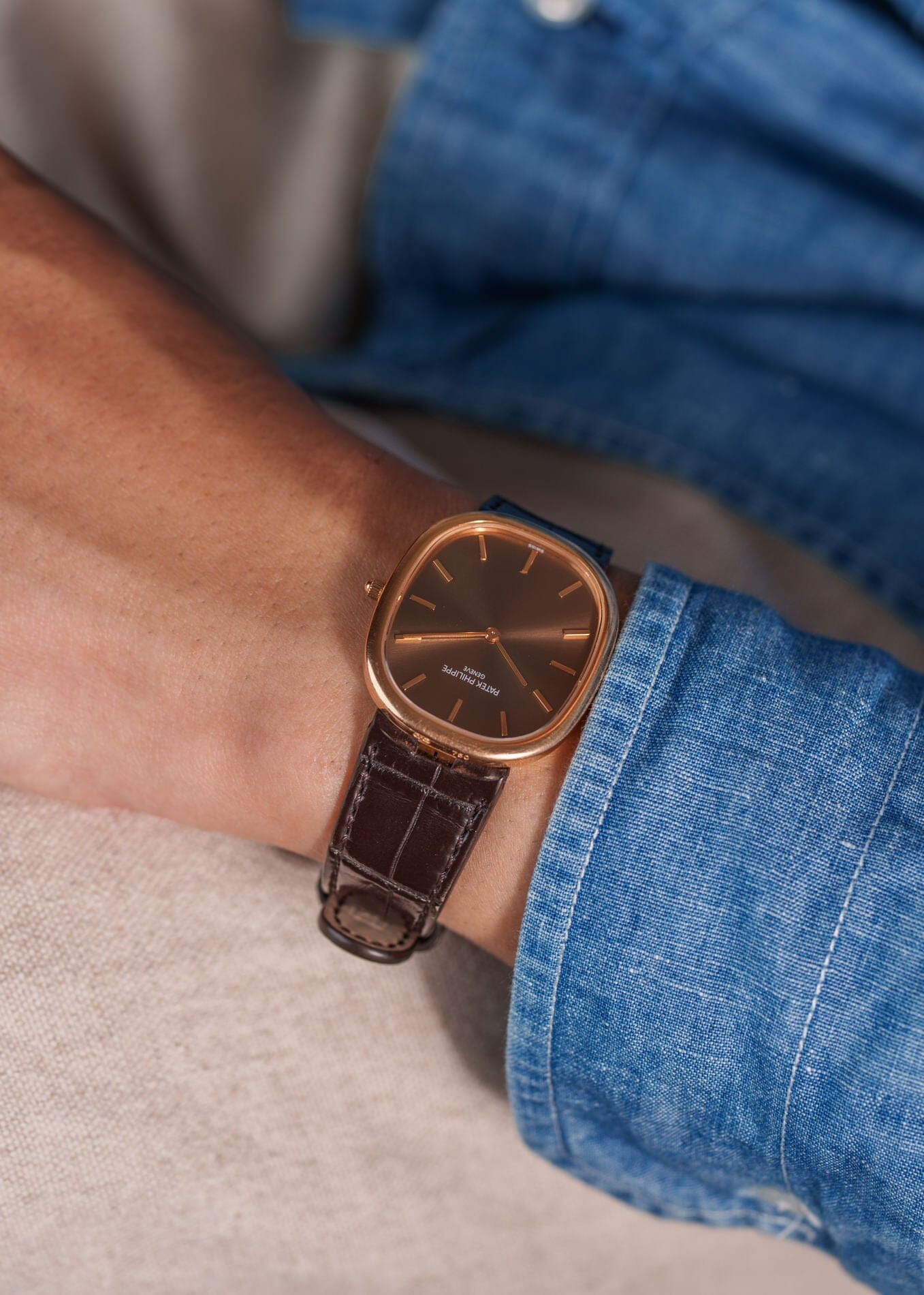 Patek Philippe ゴールデンエリプス 3738 "Jumbo" 自動巻き PG ブラウンダイアル Watch PATEK PHILIPPE