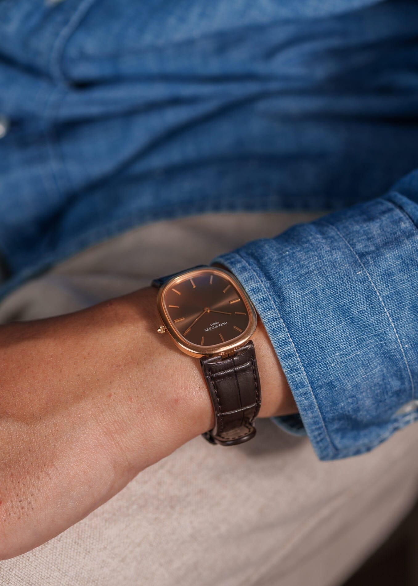 Patek Philippe ゴールデンエリプス 3738 "Jumbo" 自動巻き PG ブラウンダイアル Watch PATEK PHILIPPE