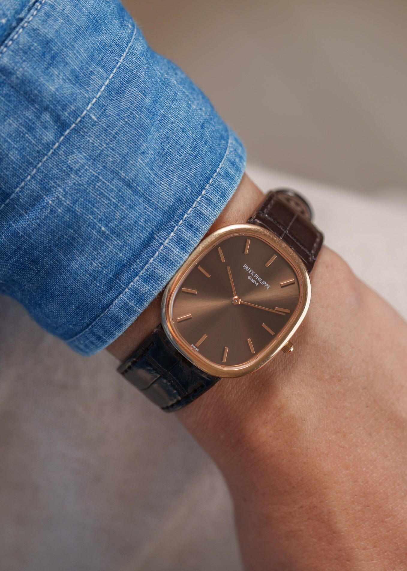 Patek Philippe ゴールデンエリプス 3738 "Jumbo" 自動巻き PG ブラウンダイアル Watch PATEK PHILIPPE