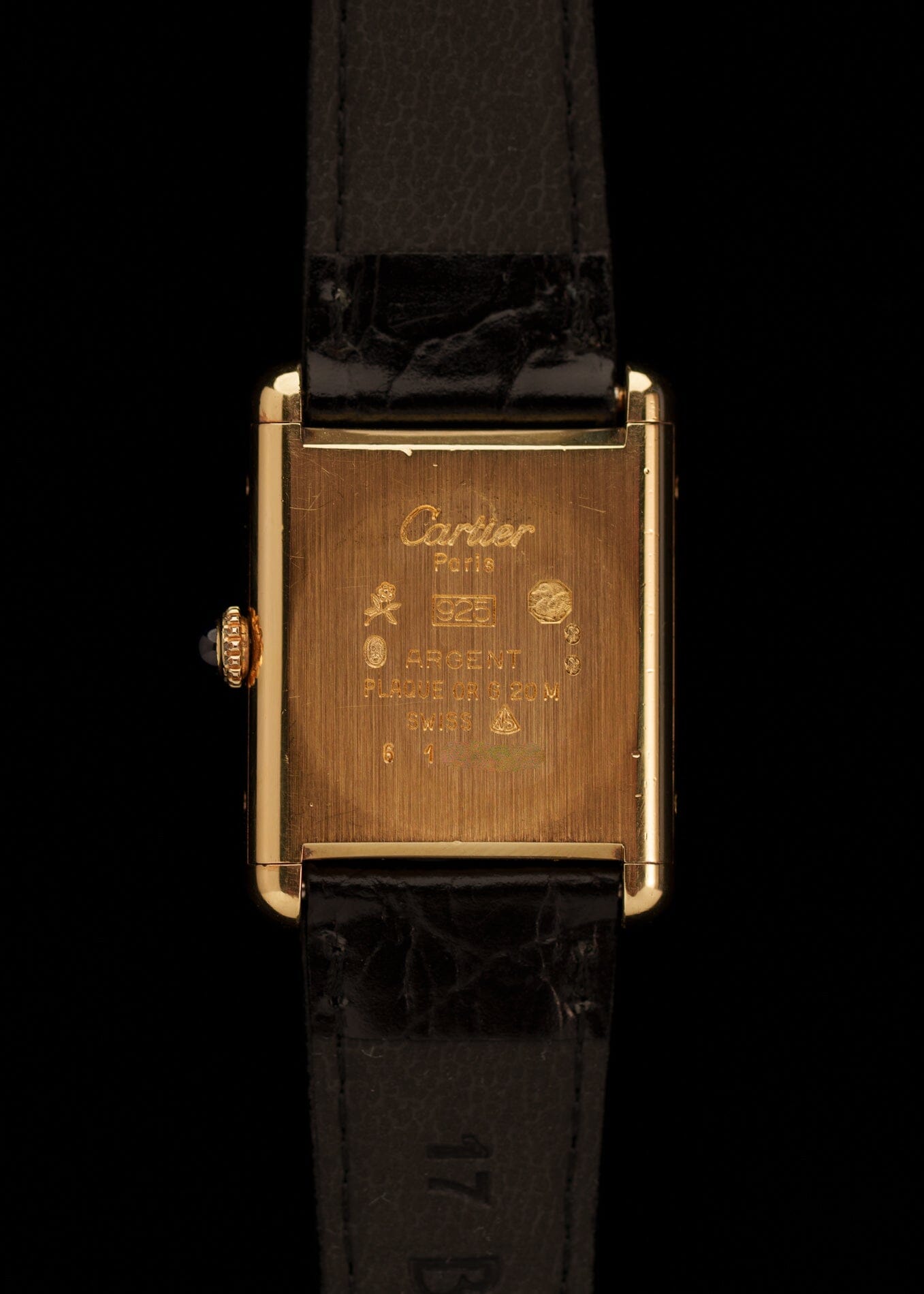 カルティエ マストタンク LM 手巻き ブラックオニキス Watch CARTIER