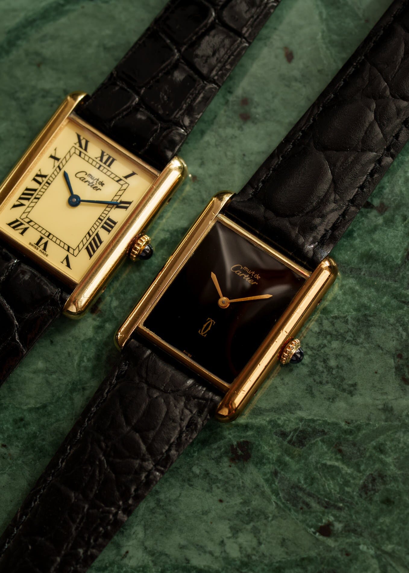 カルティエ マストタンク LM 手巻き ブラックオニキス Watch CARTIER
