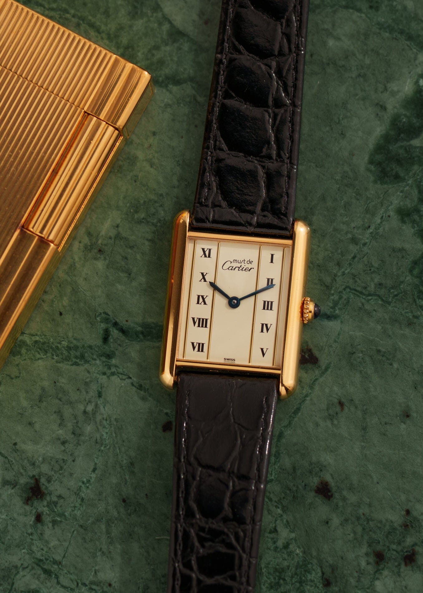 カルティエ マストタンク LM 縦ローマン QZ Watch CARTIER