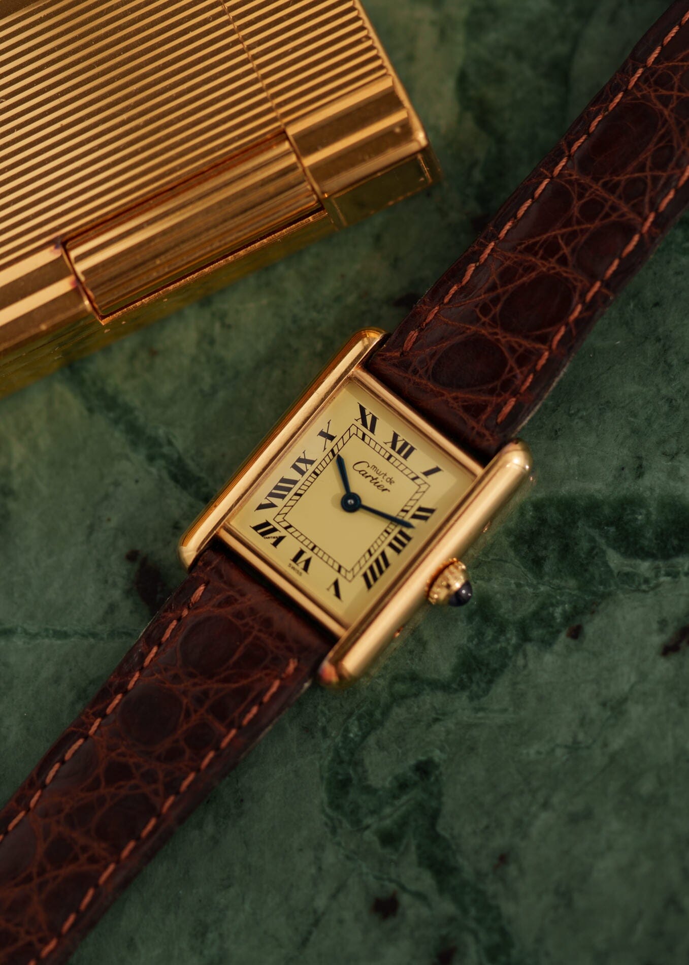 カルティエ マストタンク SM アイボリーローマン QZ 箱付き Watch CARTIER