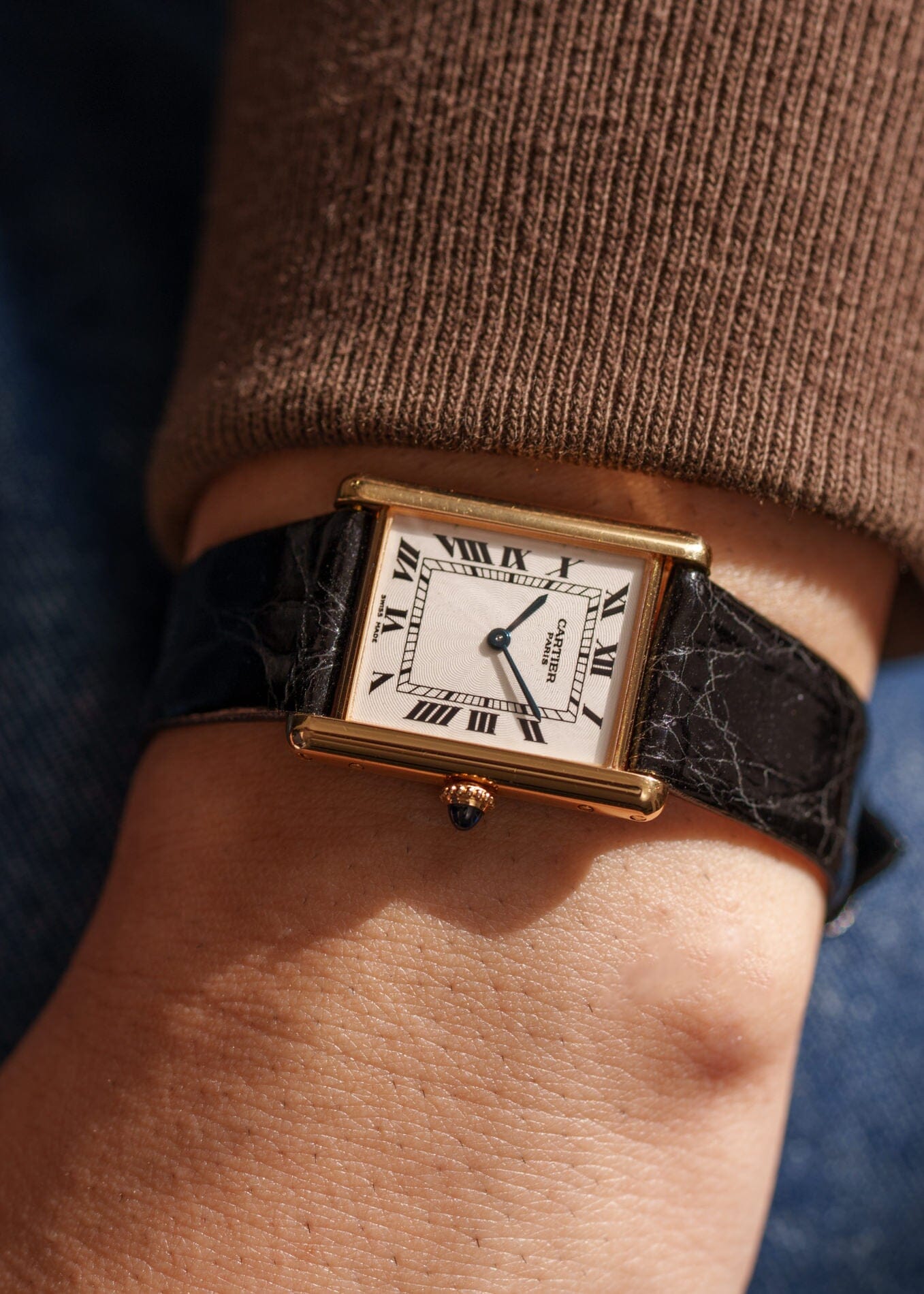 Cartier タンク ルイ カルティエ LM YG CPCP 1600B 箱付き Watch CARTIER