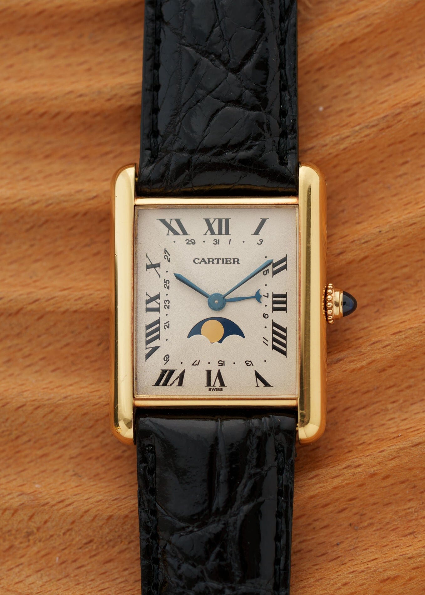 Cartier タンク ルイ カルティエ LM 819001 YG ムーンフェイズ Dバックル付き Watch CARTIER