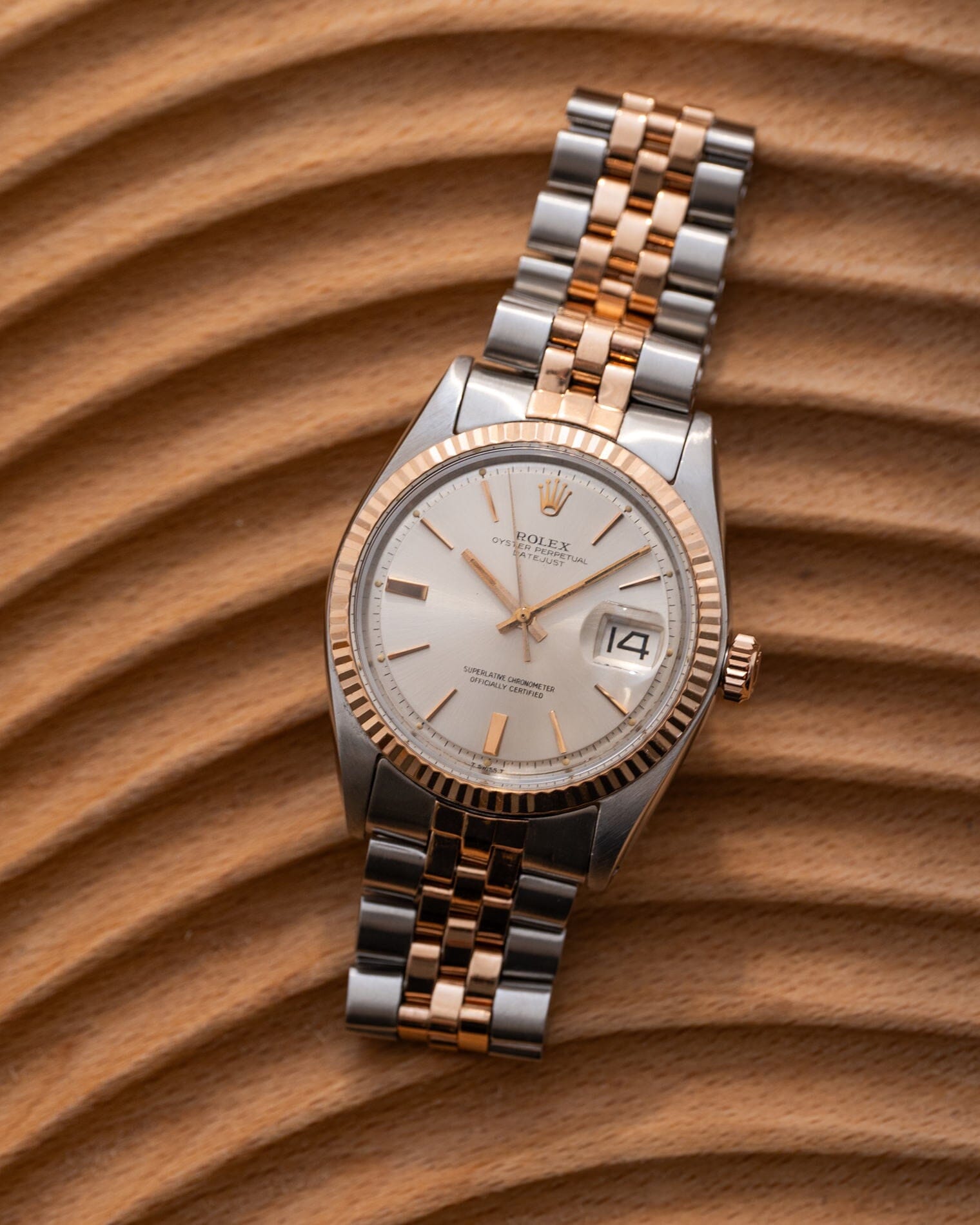 Rolex Datejust 1601 PG Silver Dial with Service Paper Watch ROLEX