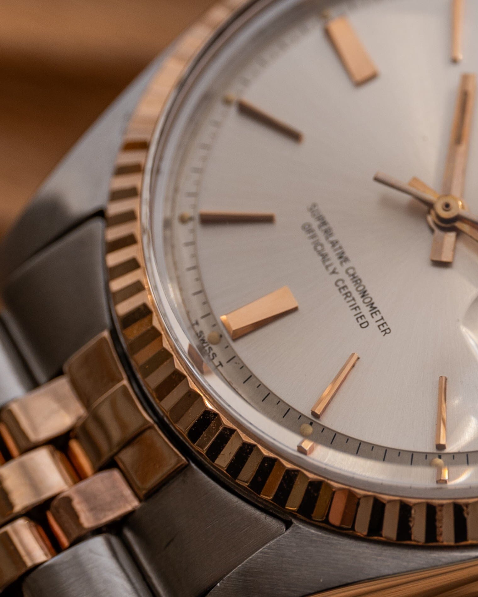 Rolex Datejust 1601 PG Silver Dial with Service Paper Watch ROLEX