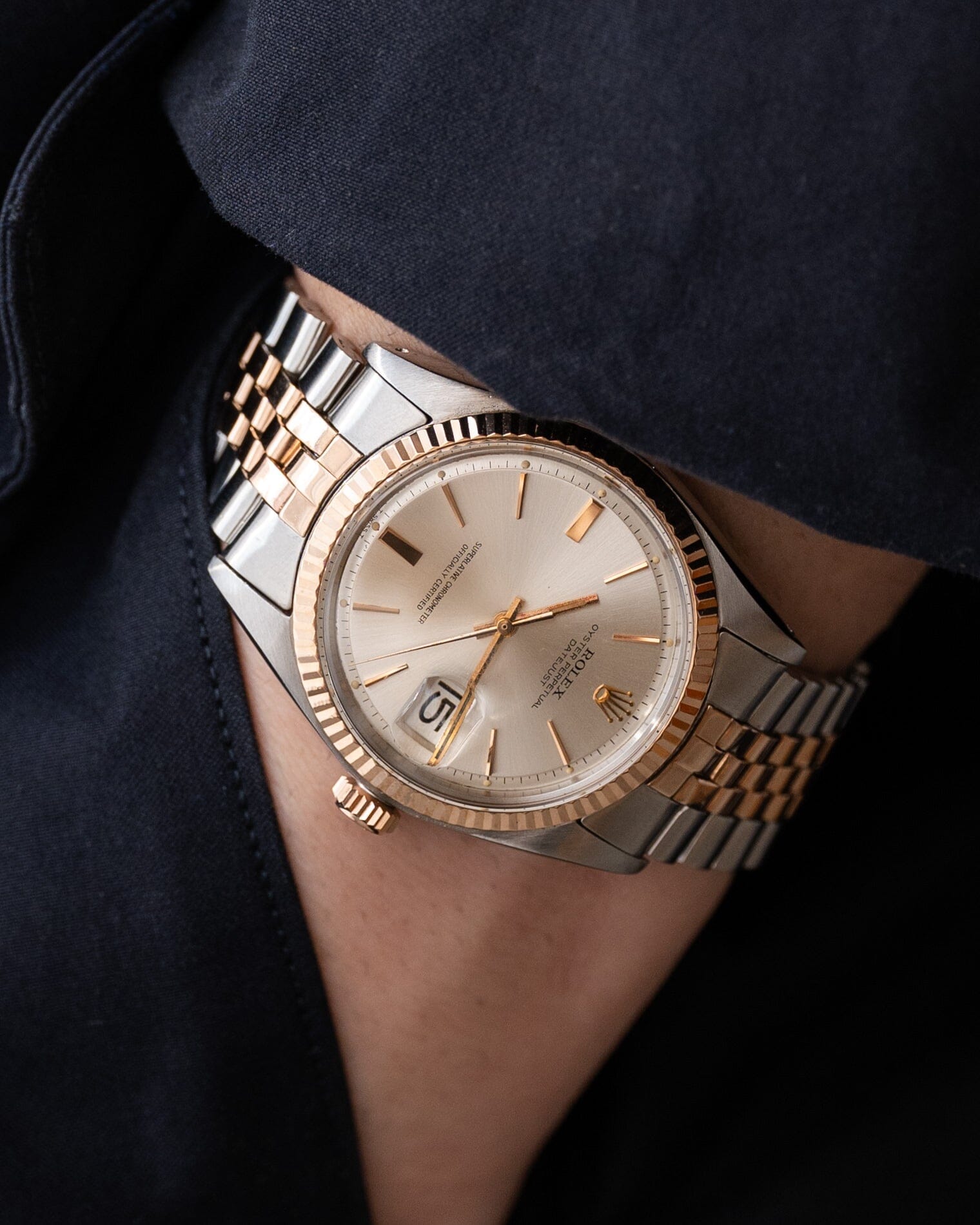 Rolex Datejust 1601 PG Silver Dial with Service Paper Watch ROLEX