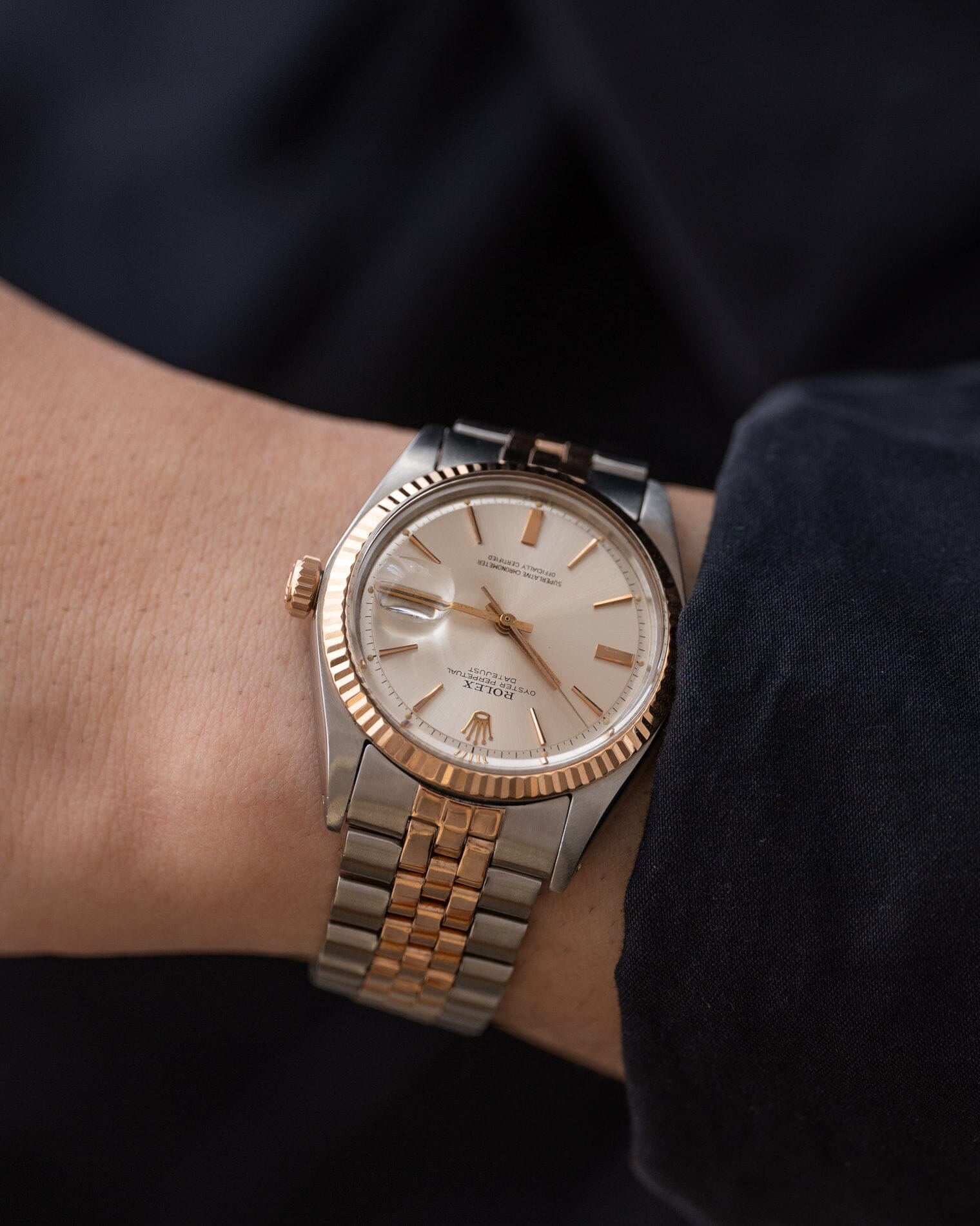 Rolex Datejust 1601 PG Silver Dial with Service Paper Watch ROLEX