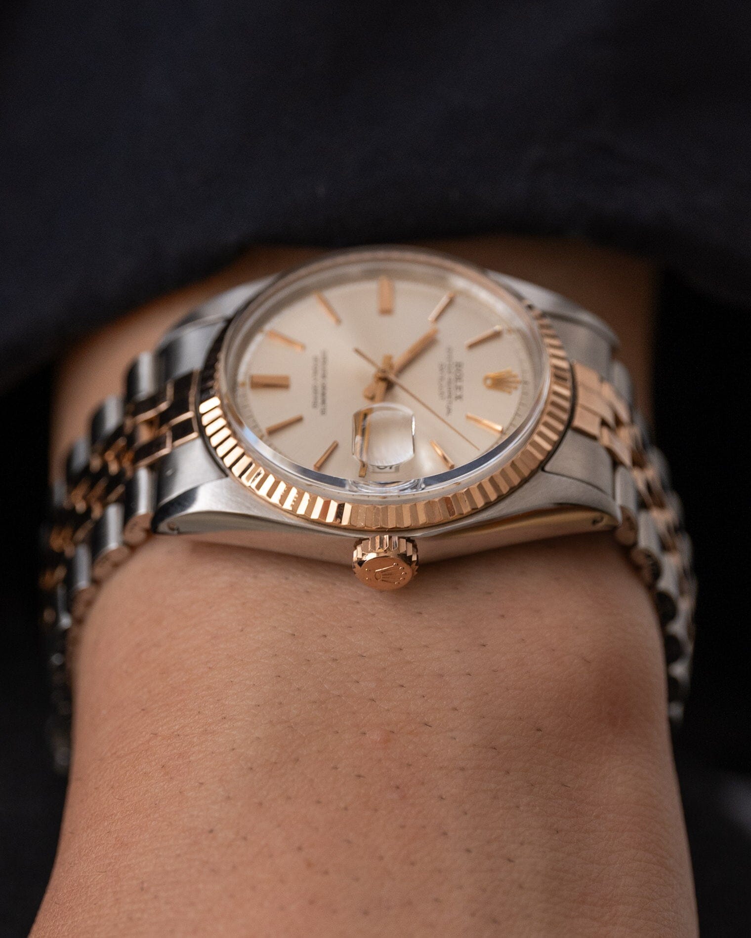 Rolex Datejust 1601 PG Silver Dial with Service Paper Watch ROLEX
