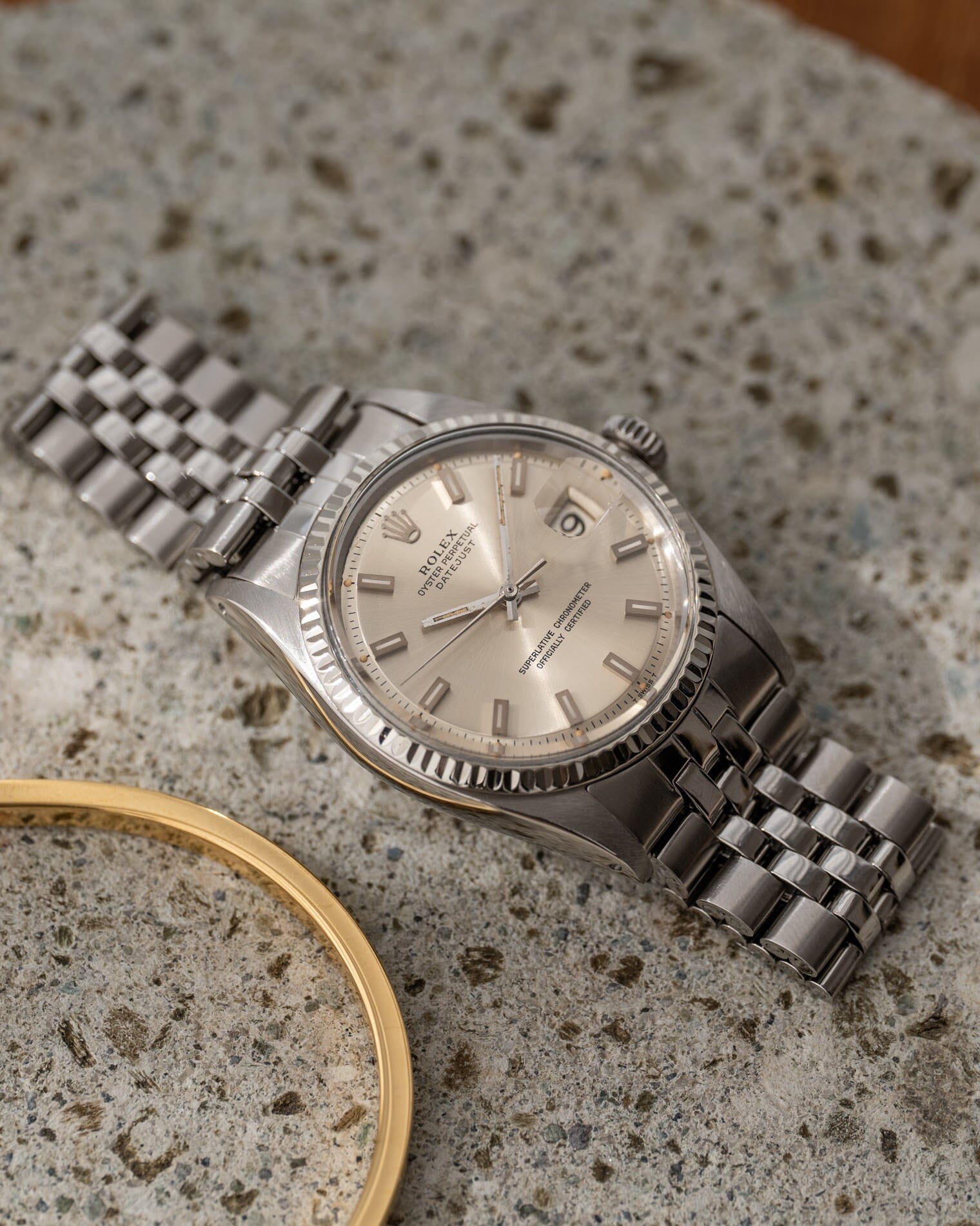 Rolex デイトジャスト 1601 シルバー "Singer Block" Watch ROLEX