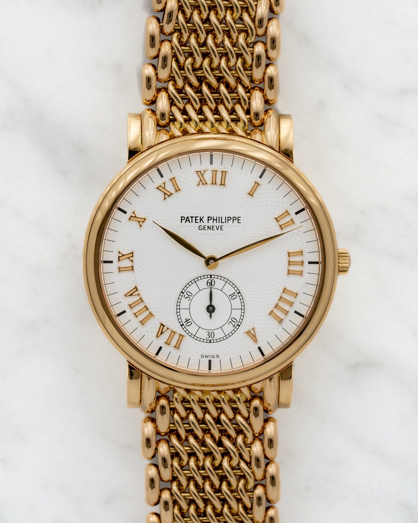 Patek Philippe カラトラバ 5022 YG ホワイトギョーシェダイアル Watch PATEK PHILIPPE
