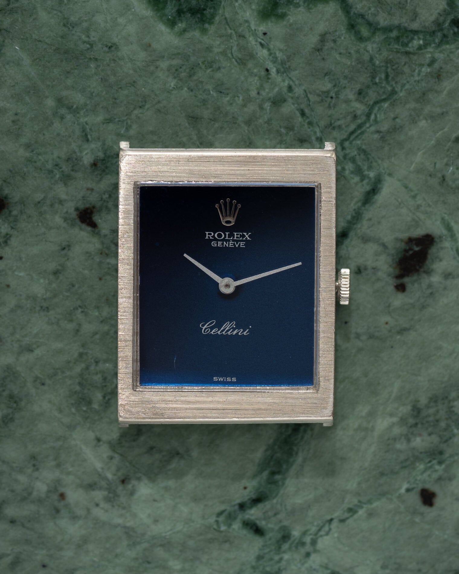 Rolex チェリーニ 4014 WG レクタングル ネイビーダイアル Watch ROLEX