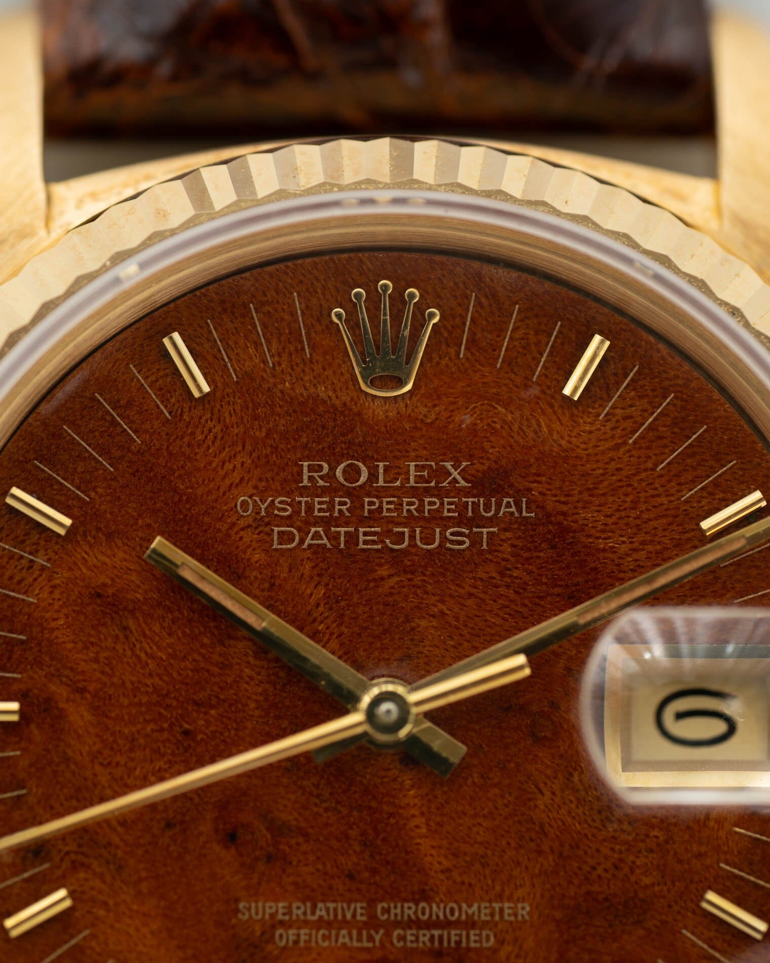 Rolex Datejust 16018 YG Mahogany Dial Watch ROLEX