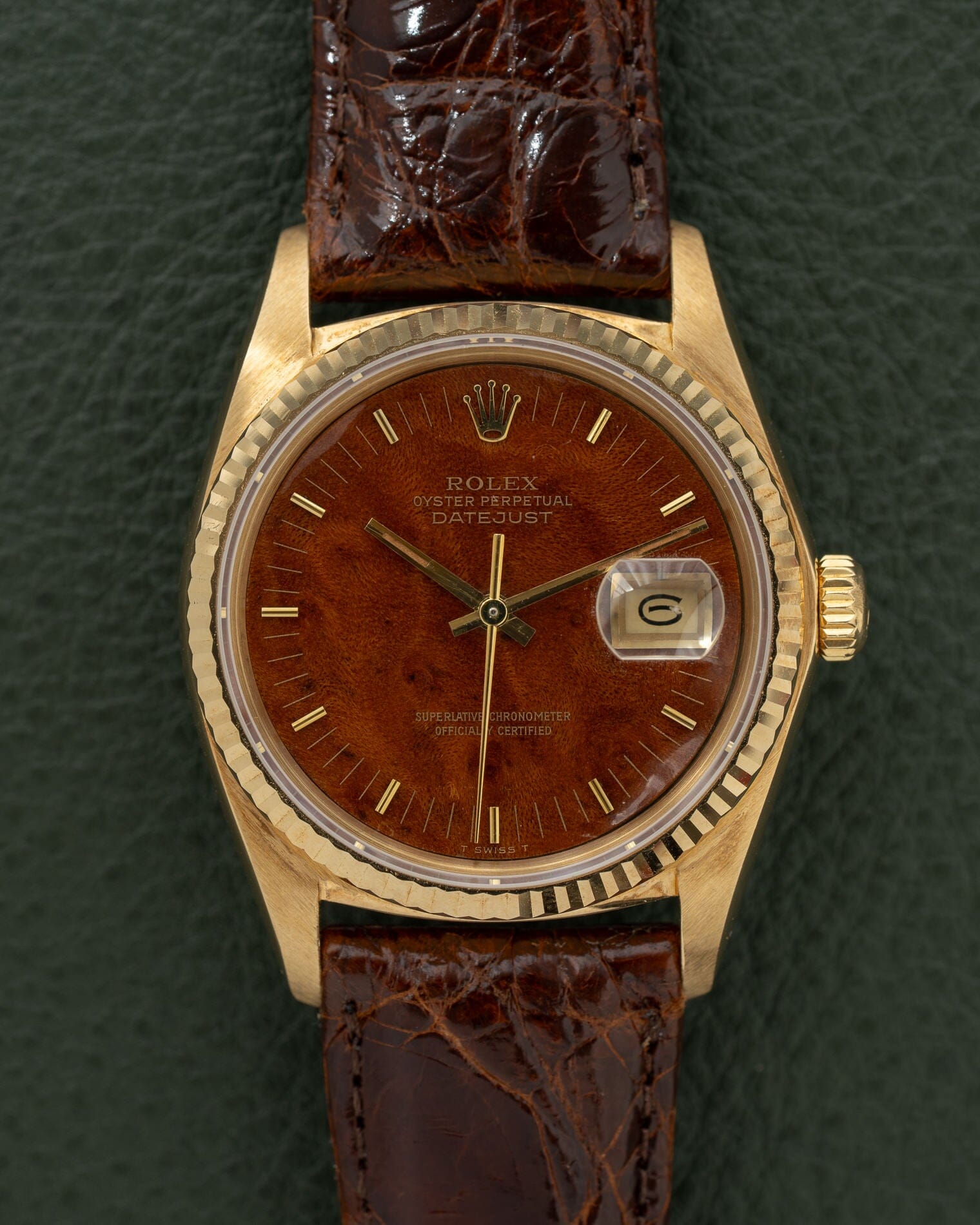 Rolex Datejust 16018 YG Mahogany Dial Watch ROLEX
