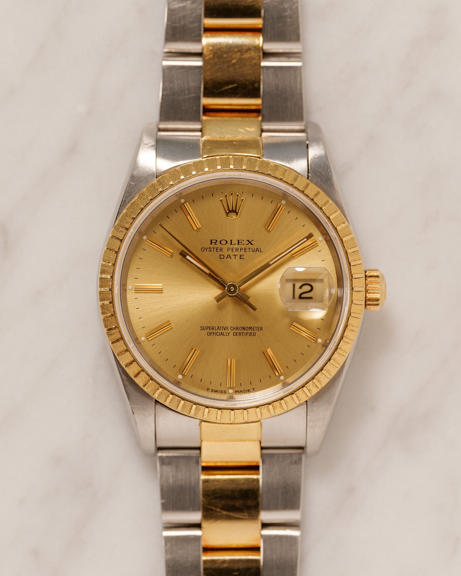 ロレックス オイスターパーペチュアルデイト 15203 SSxYG 箱保証書付き Watch ROLEX