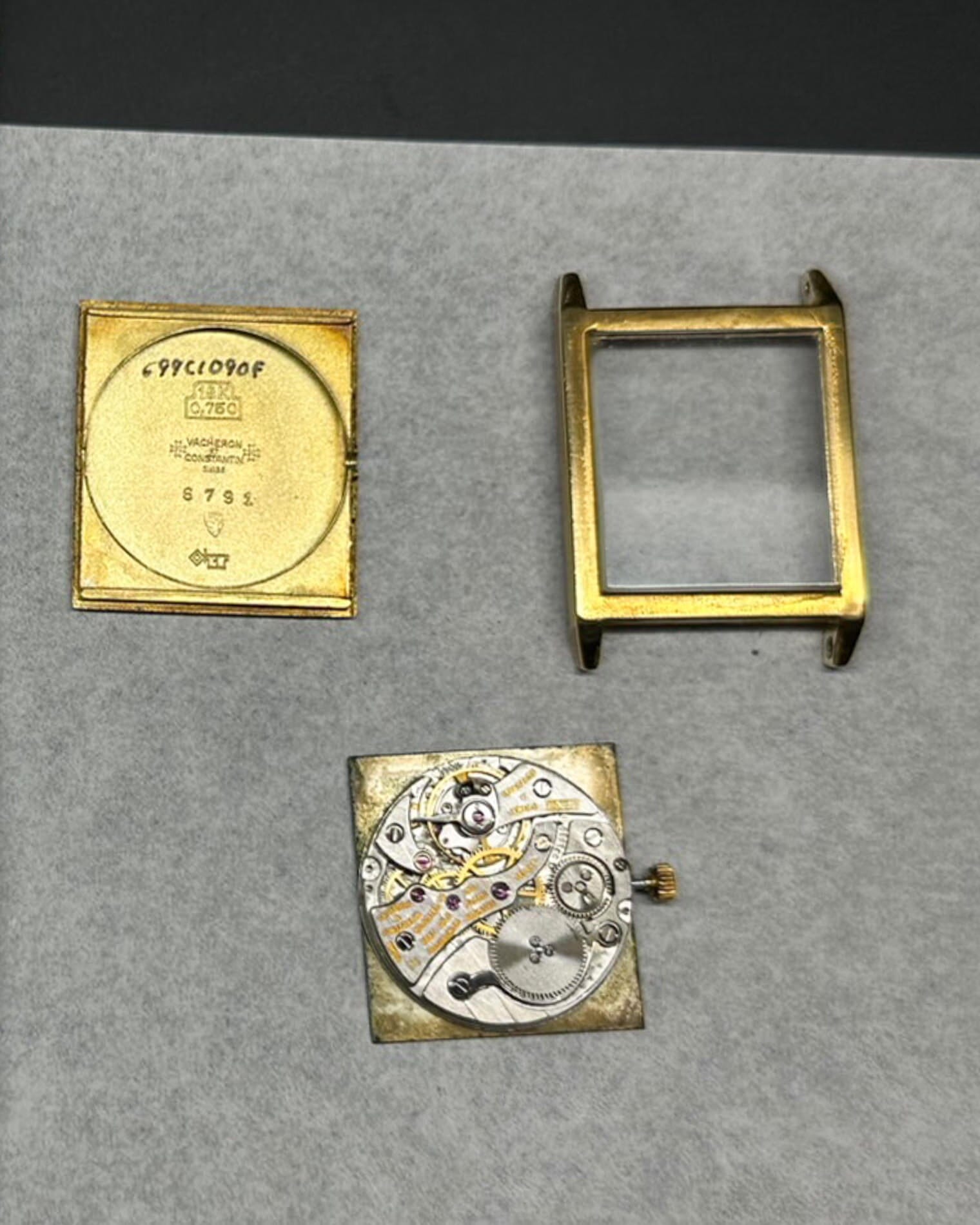 Vacheron Constantin レクタングル 6791 "タンク" YG ダークグレーダイアル Watch VACHERON CONSTANTIN